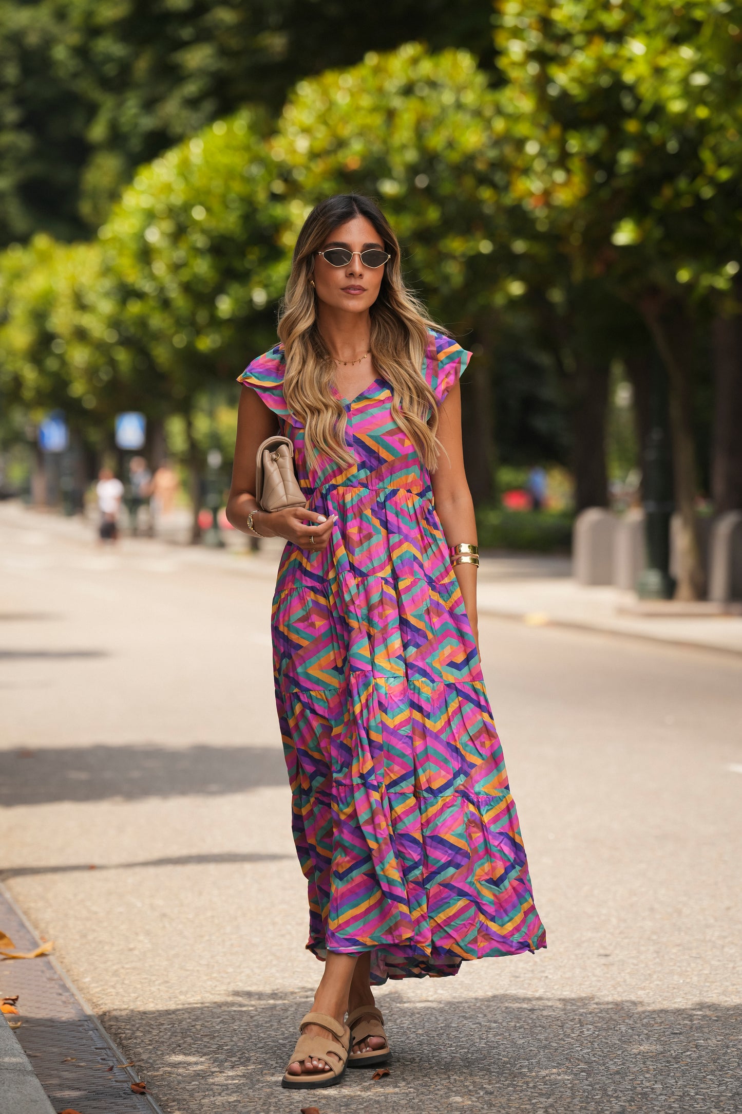 Vestido largo estampado