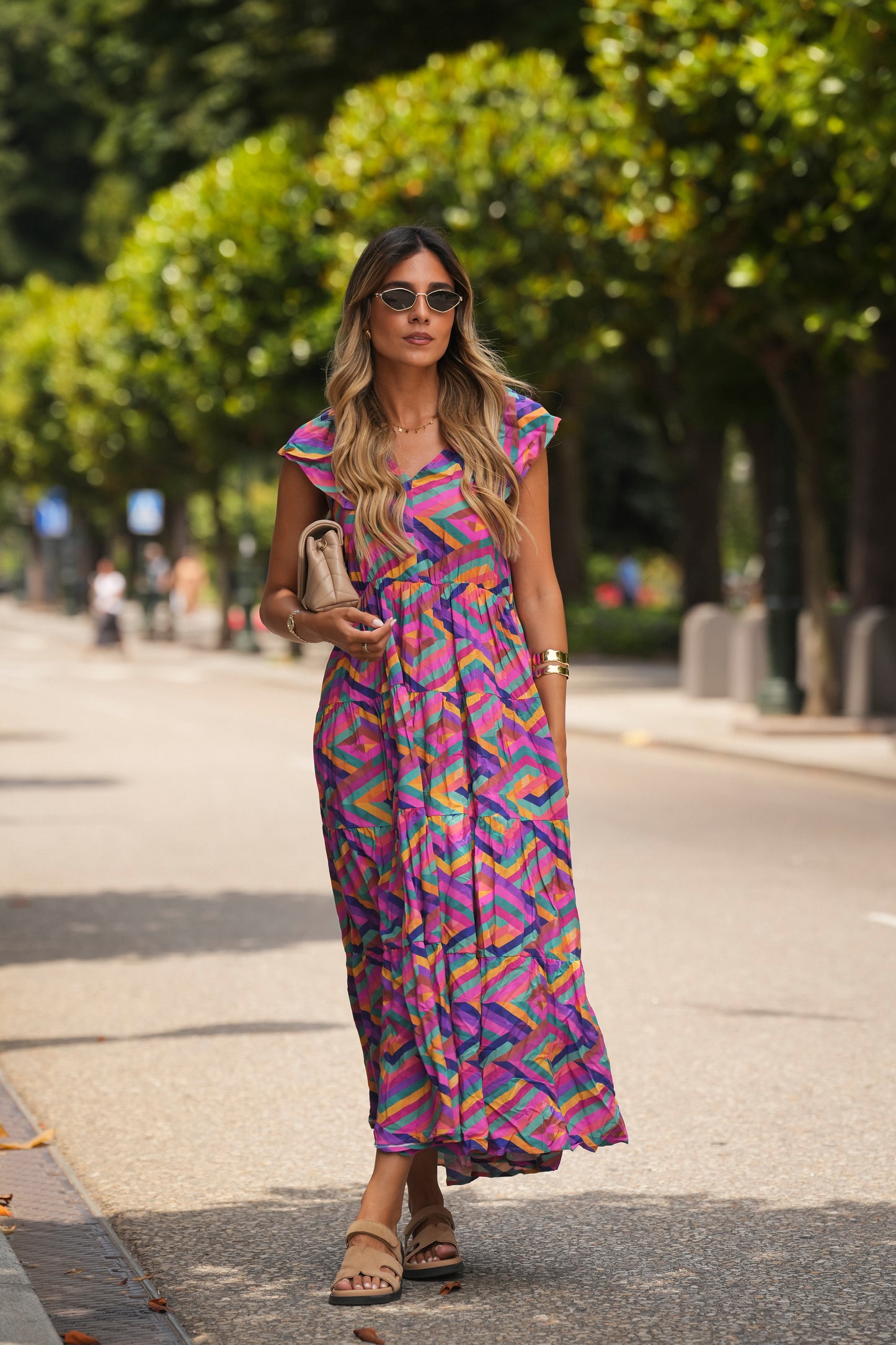 Vestido largo estampado