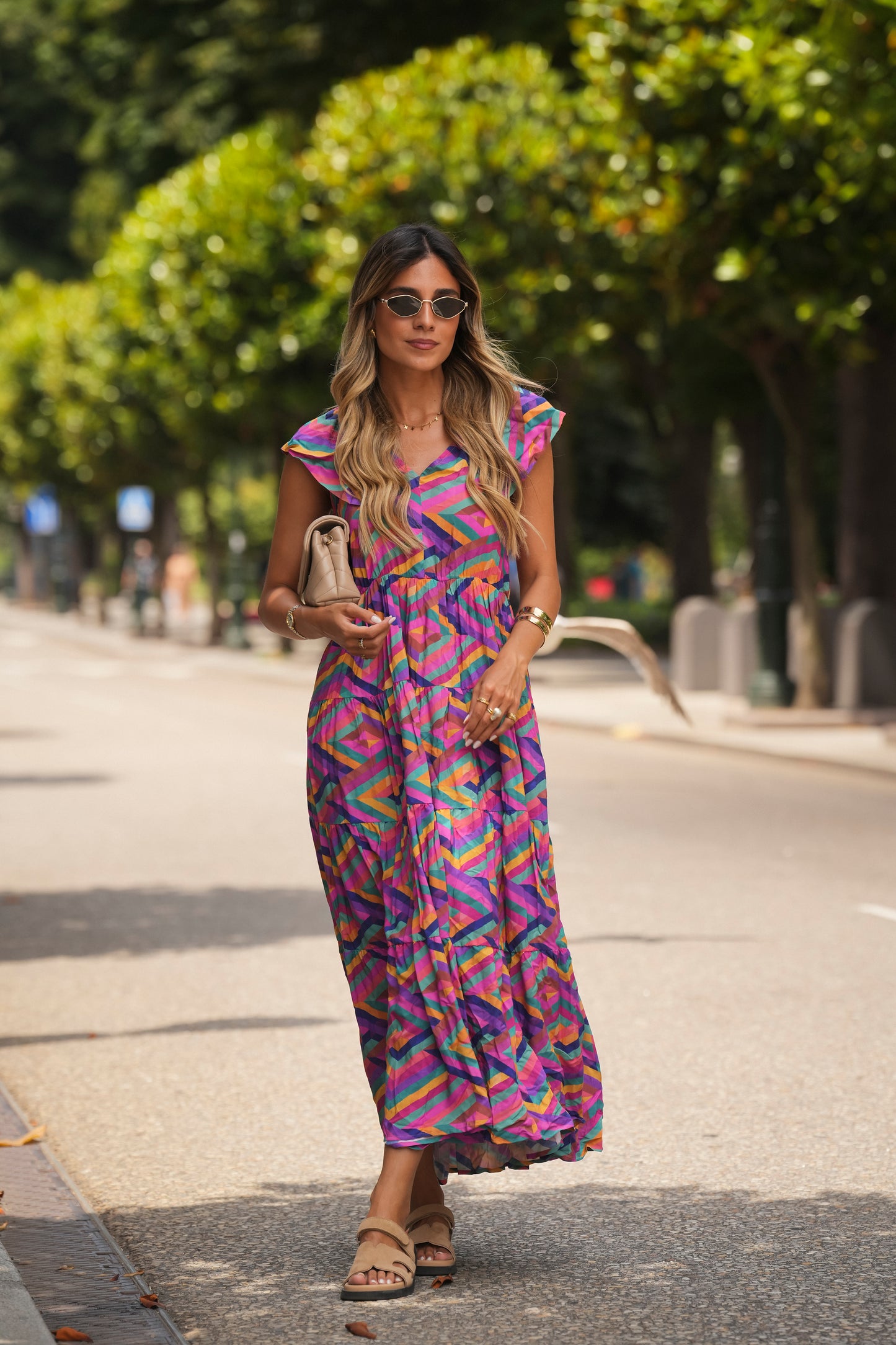 Vestido largo estampado