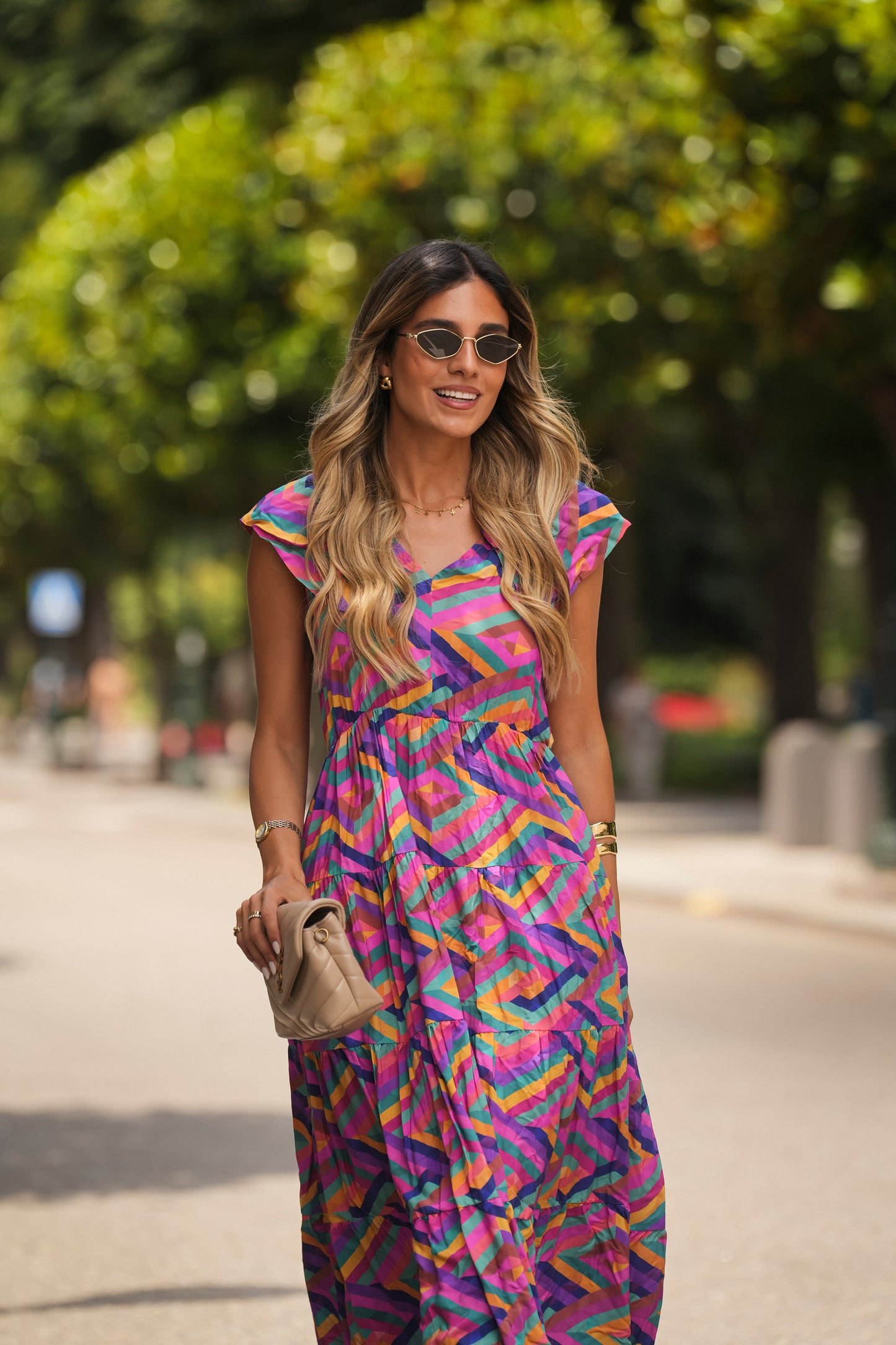 Vestido largo estampado