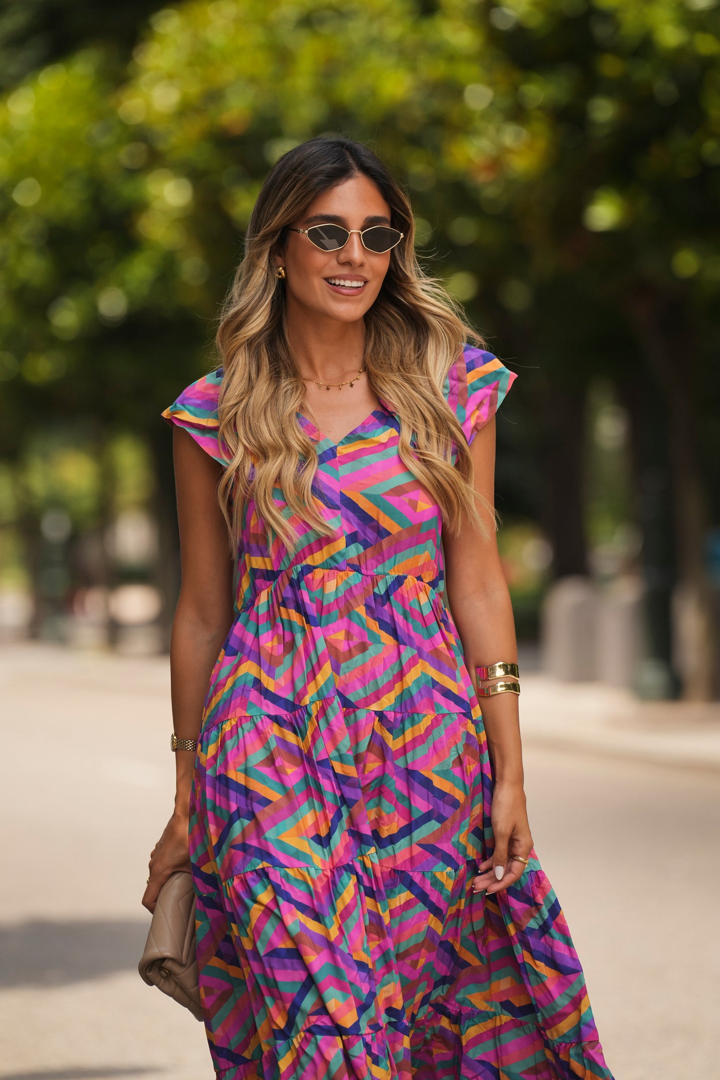 Vestido largo estampado
