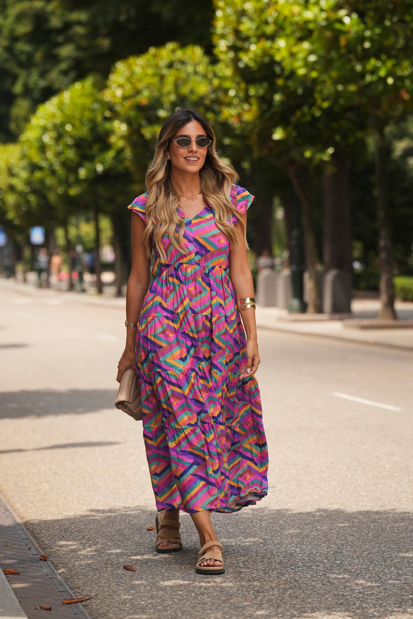 Vestido largo estampado