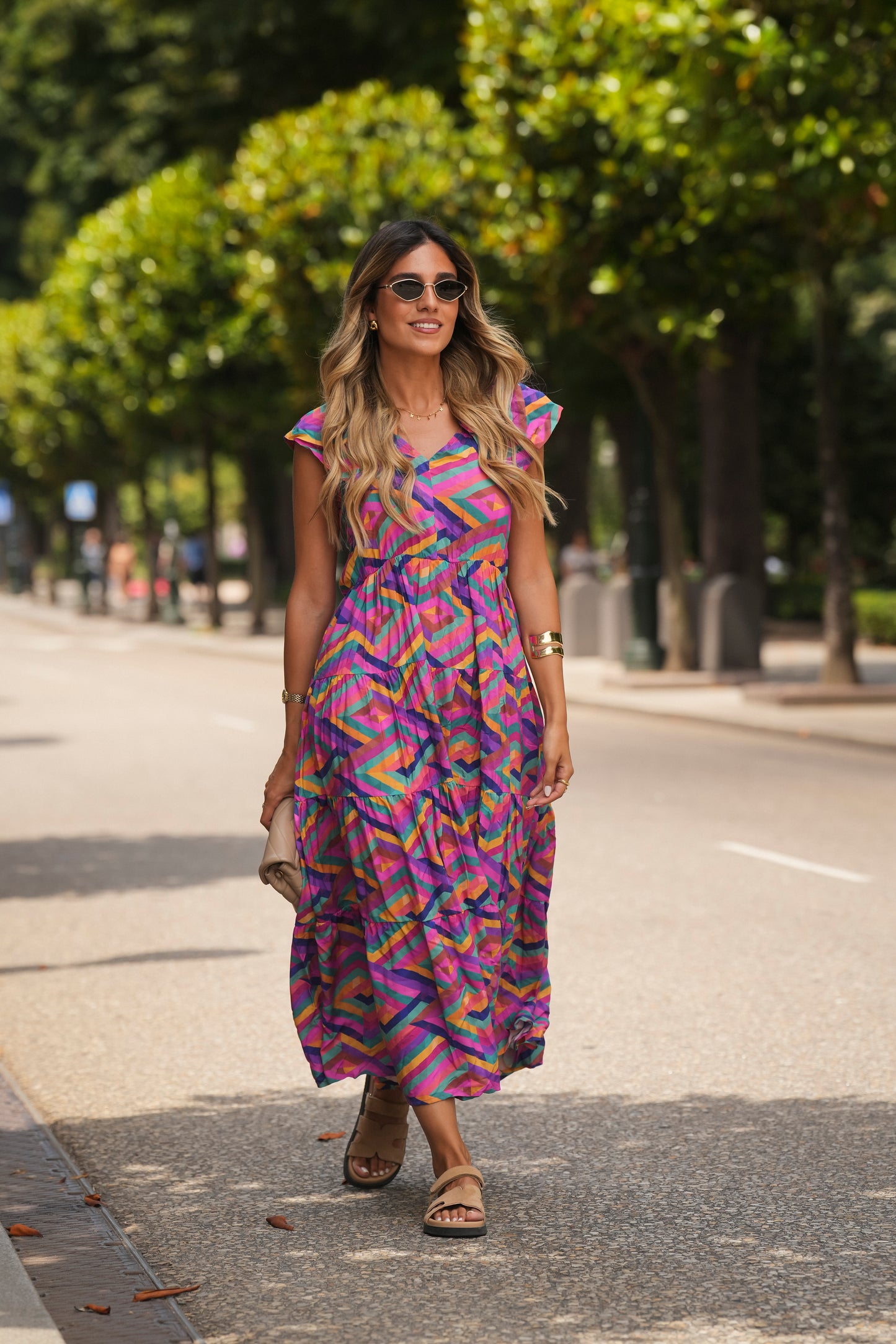 Vestido largo estampado