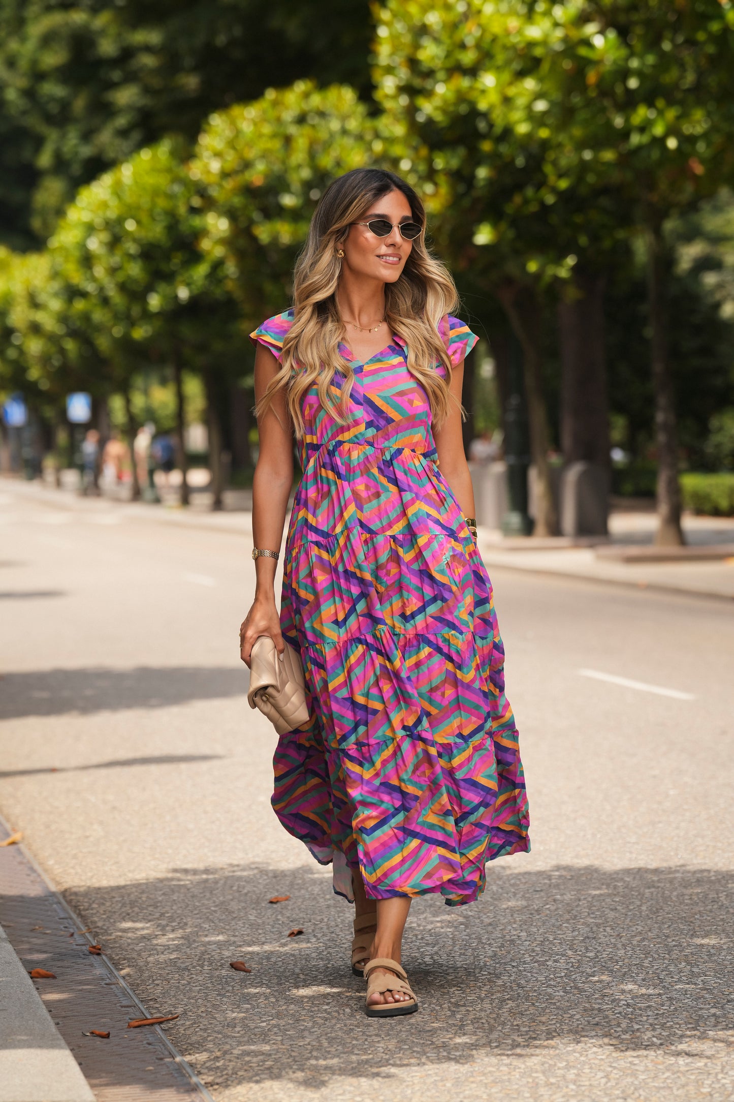 Vestido largo estampado