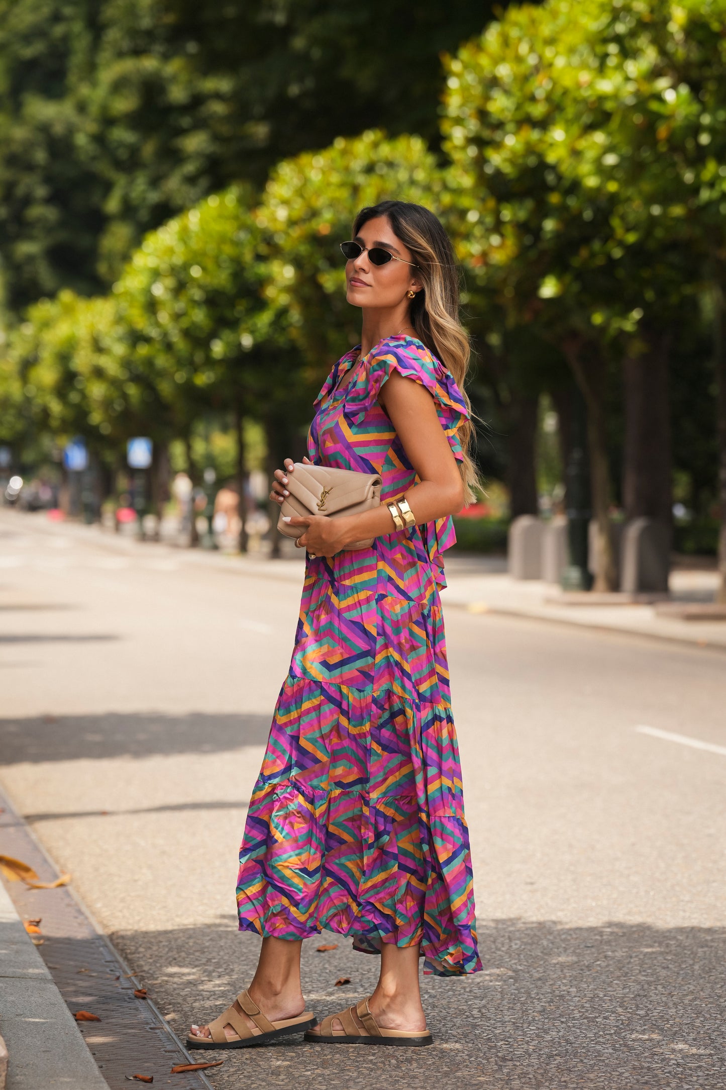 Vestido largo estampado