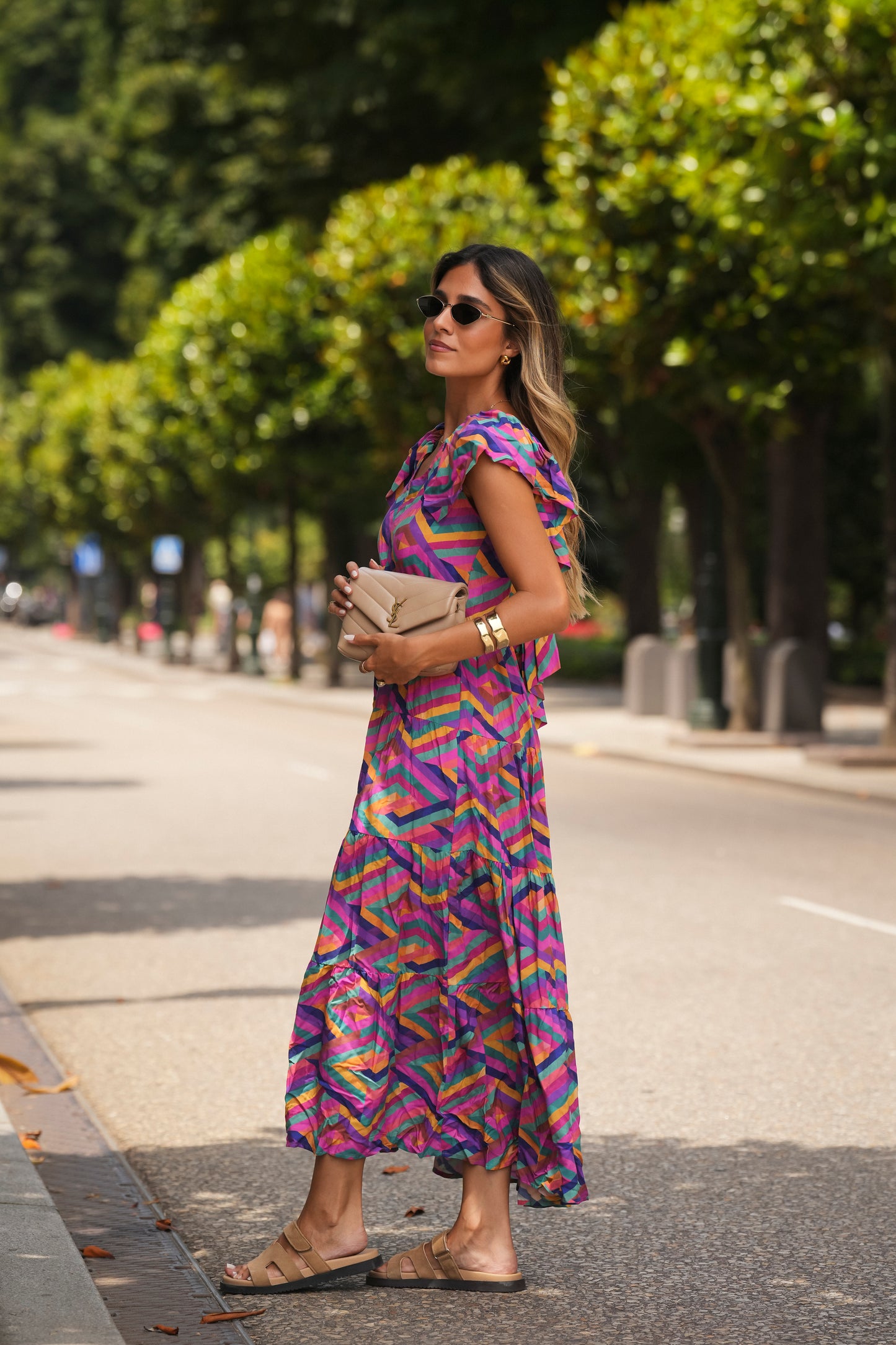 Vestido largo estampado
