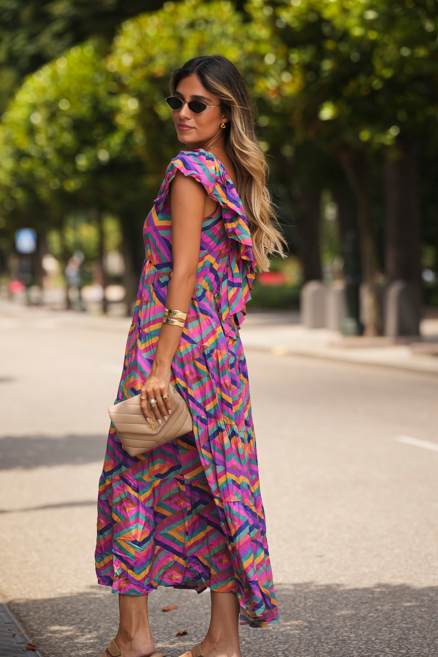 Vestido largo estampado