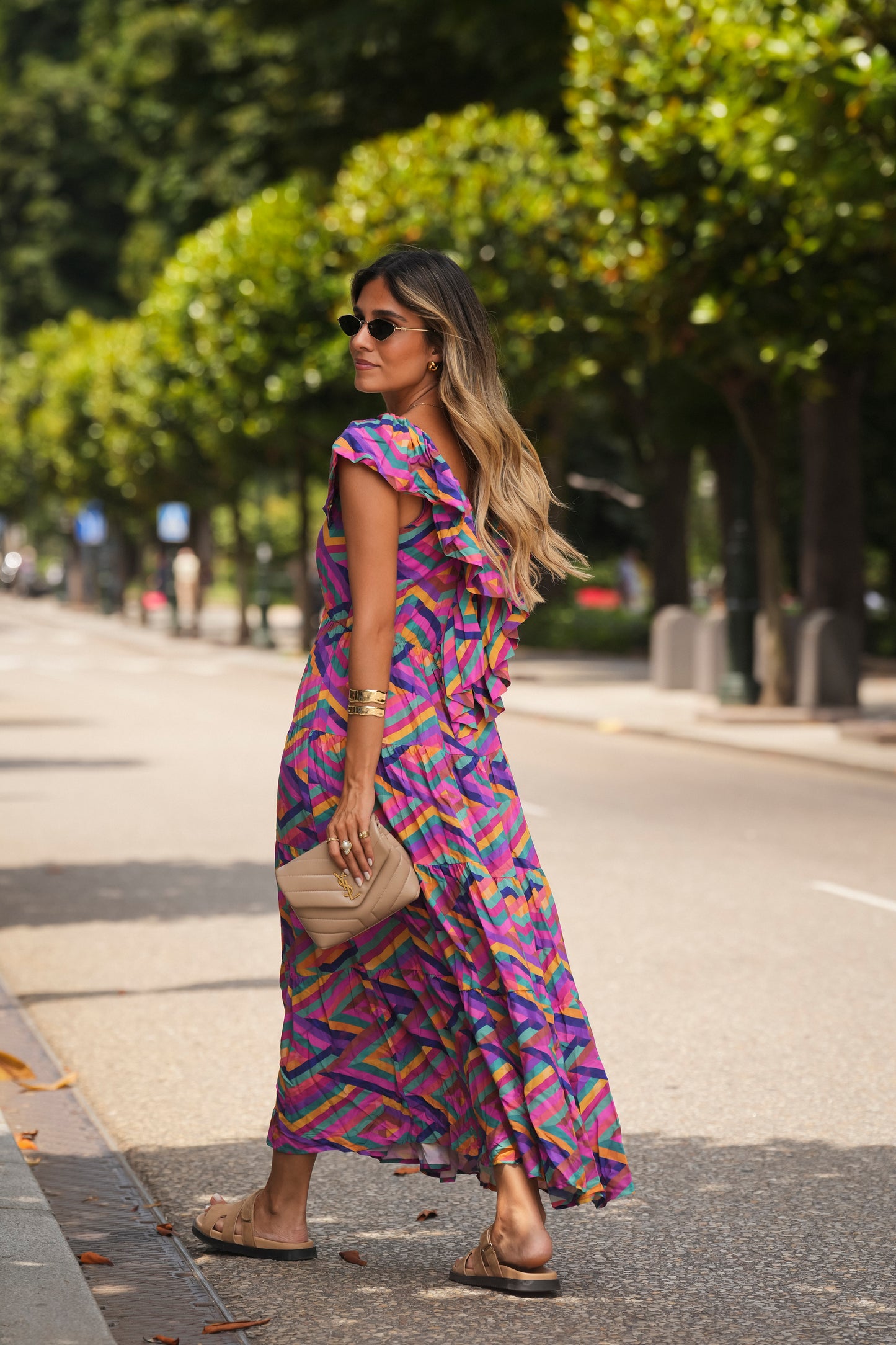 Vestido largo estampado