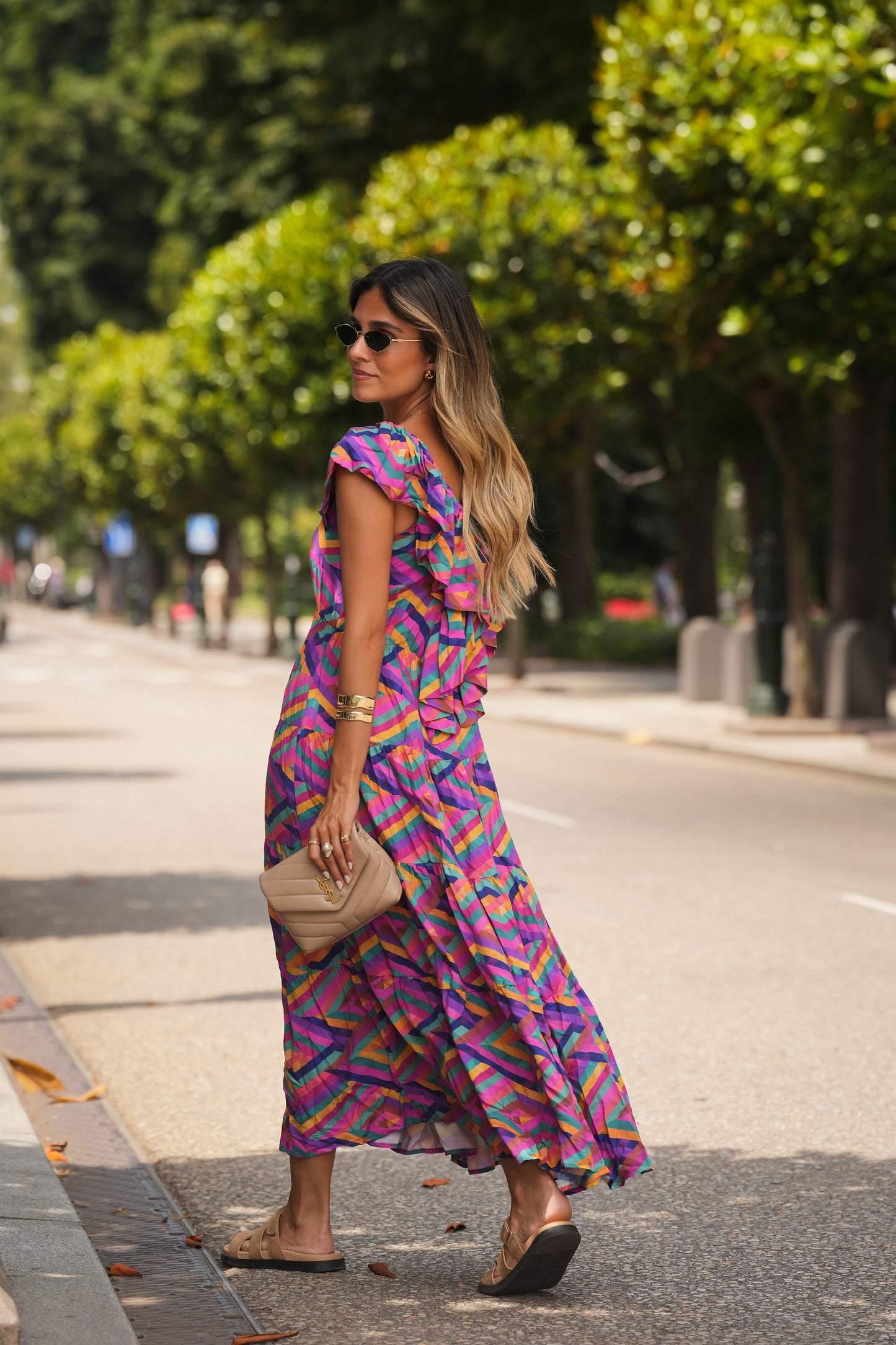 Vestido largo estampado