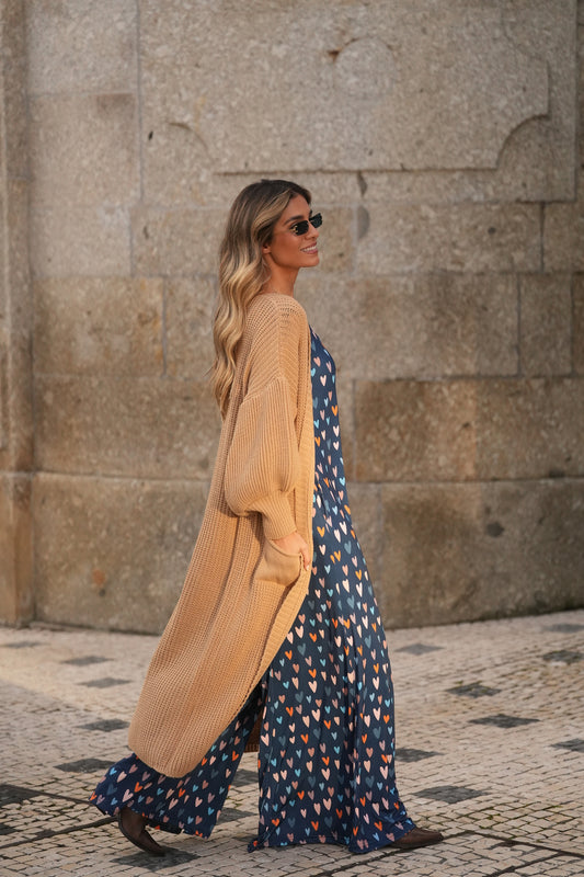 Abrigo largo de punto