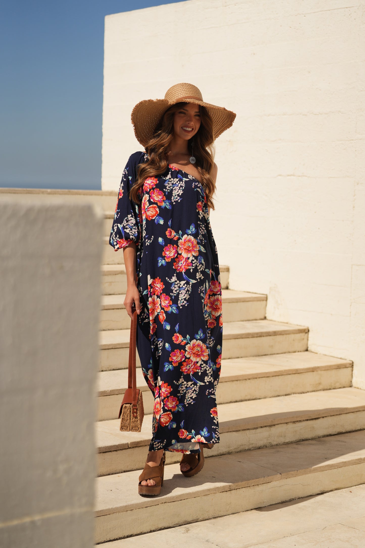 Vestido largo estampado floral