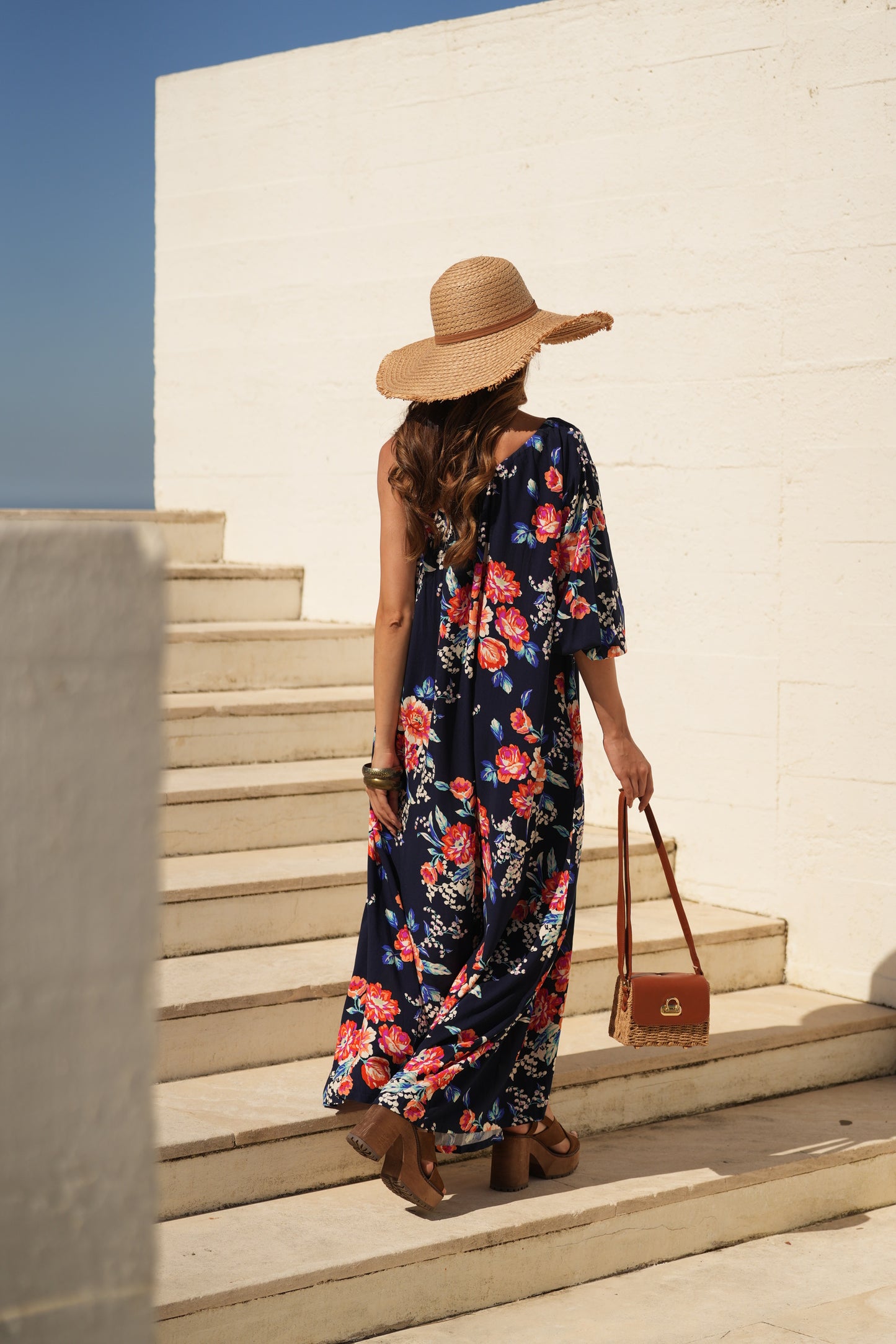 Vestido largo estampado floral