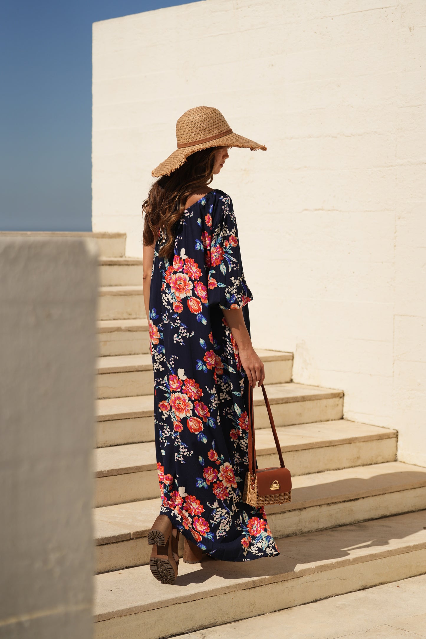 Vestido largo estampado floral