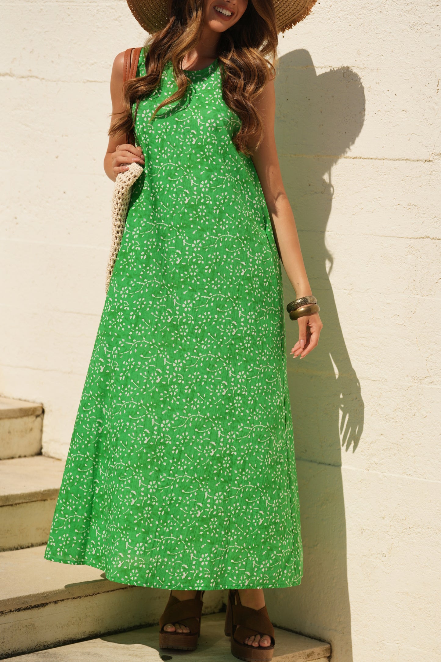 Vestido largo estampado