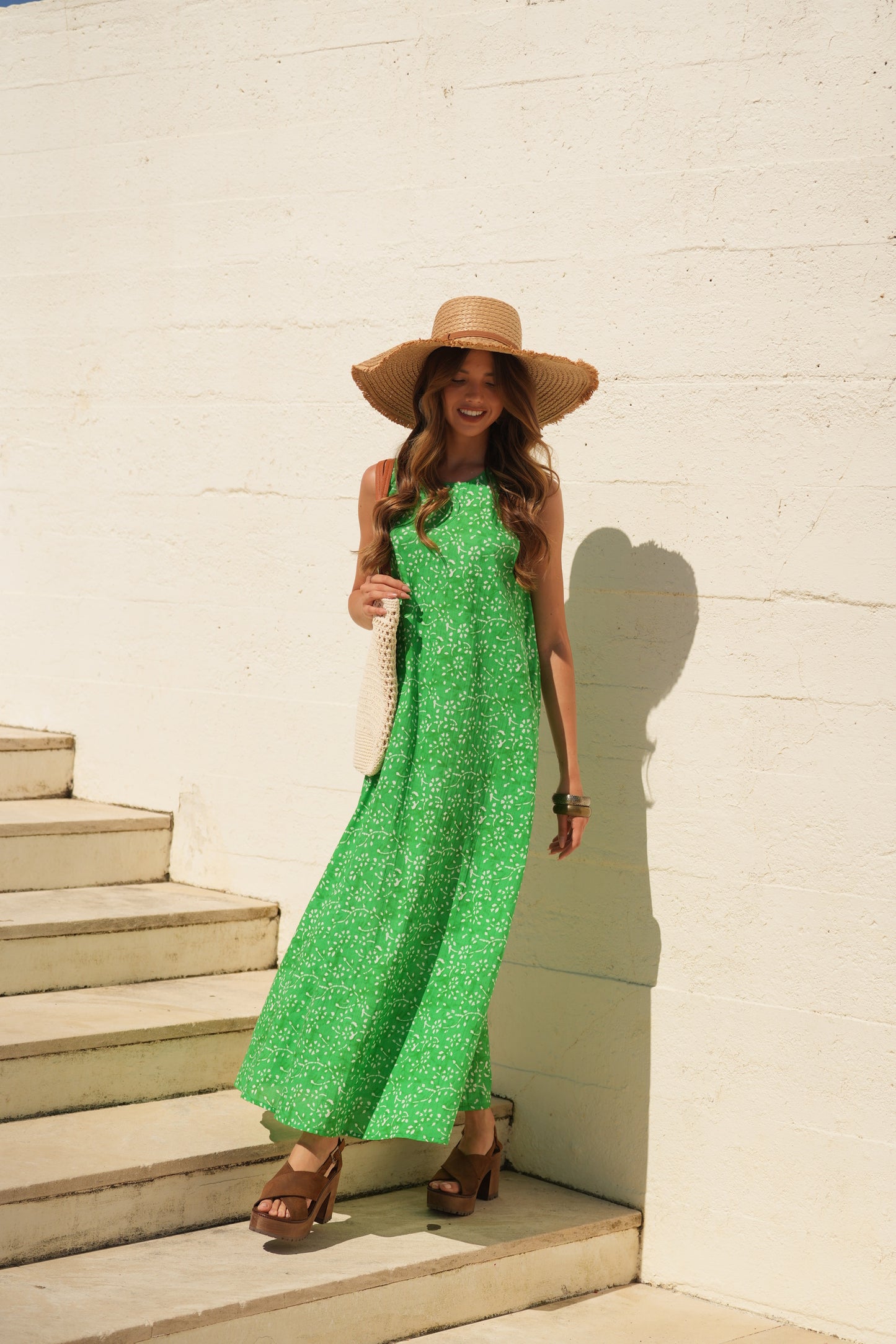 Vestido largo estampado