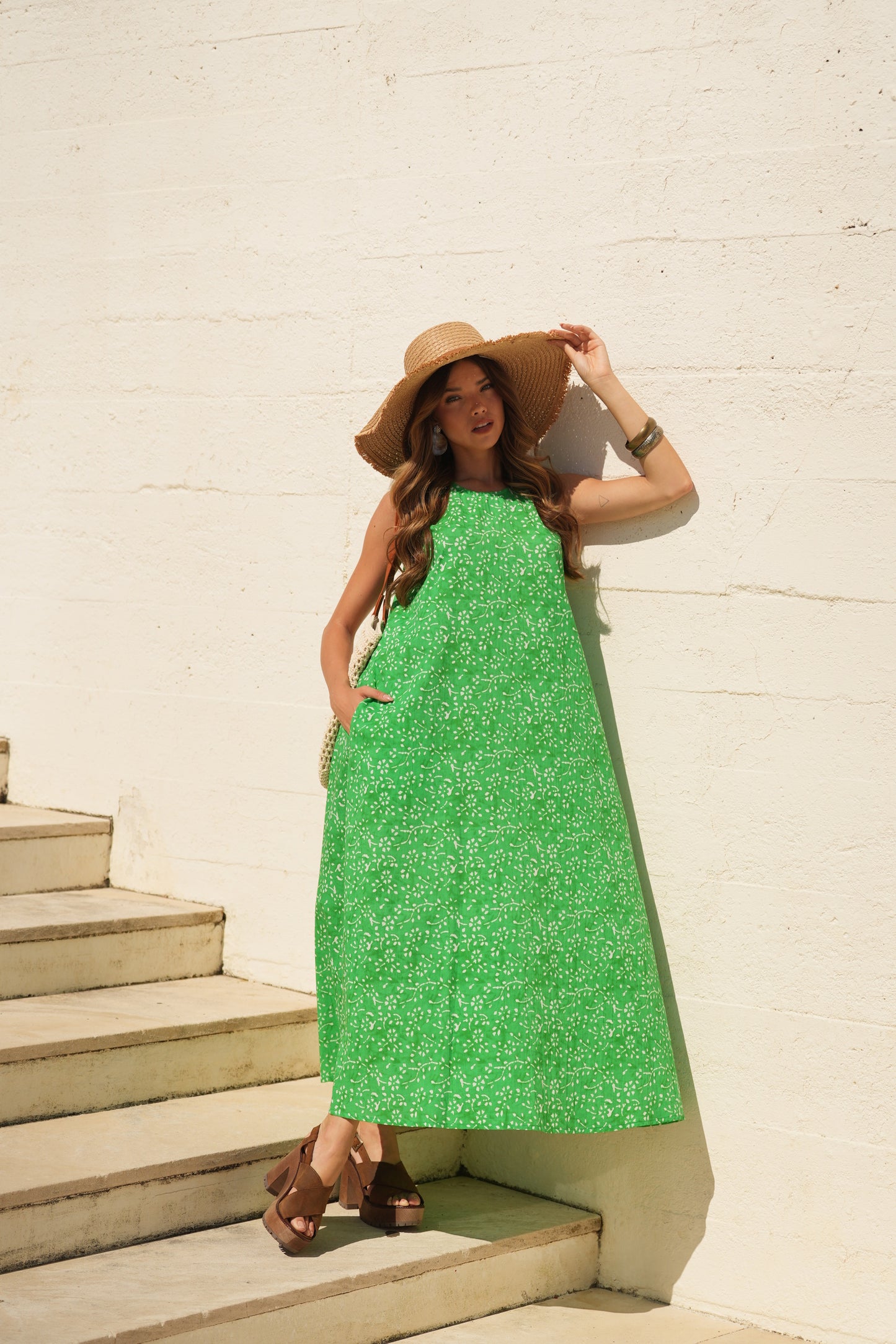 Vestido largo estampado