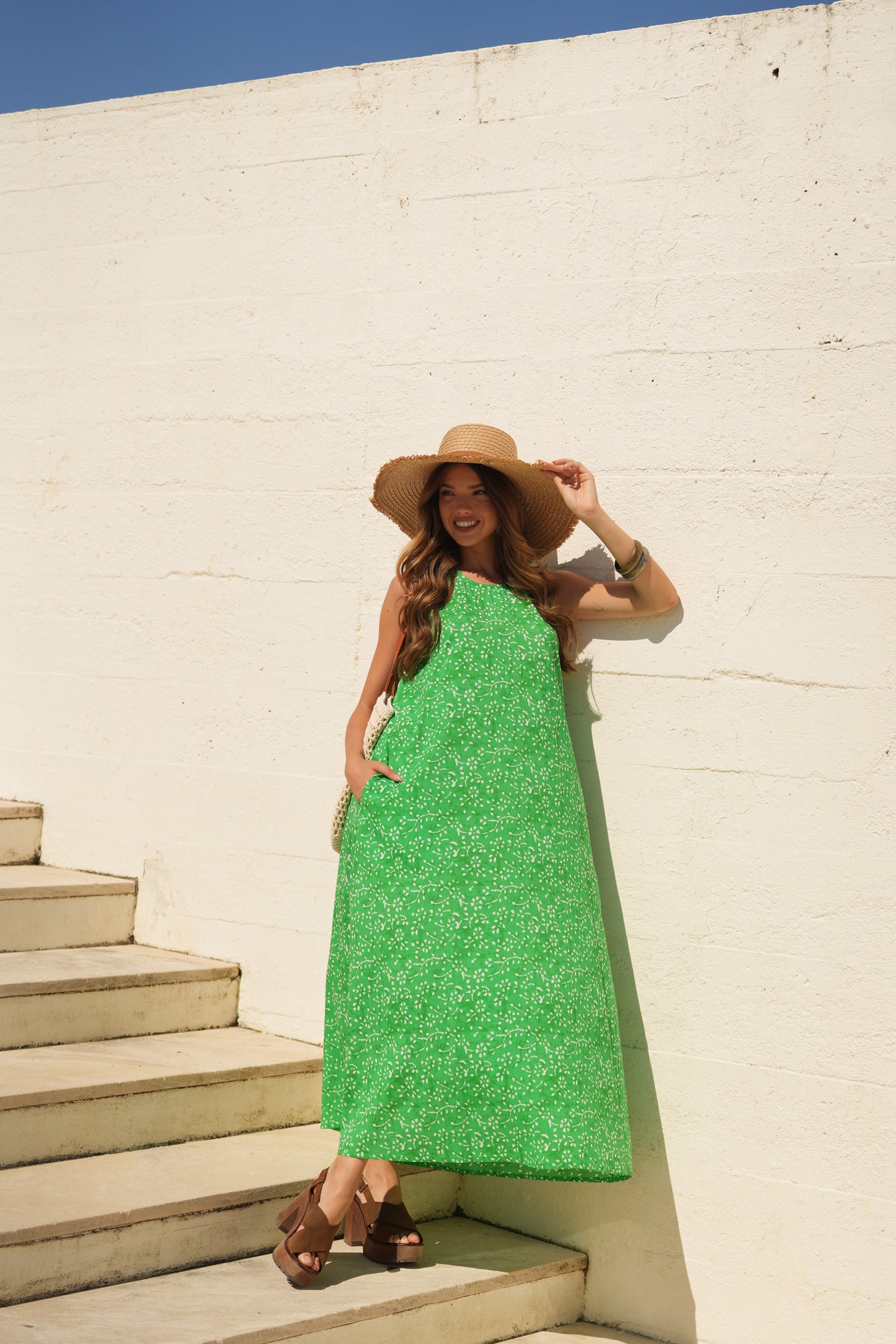 Vestido largo estampado