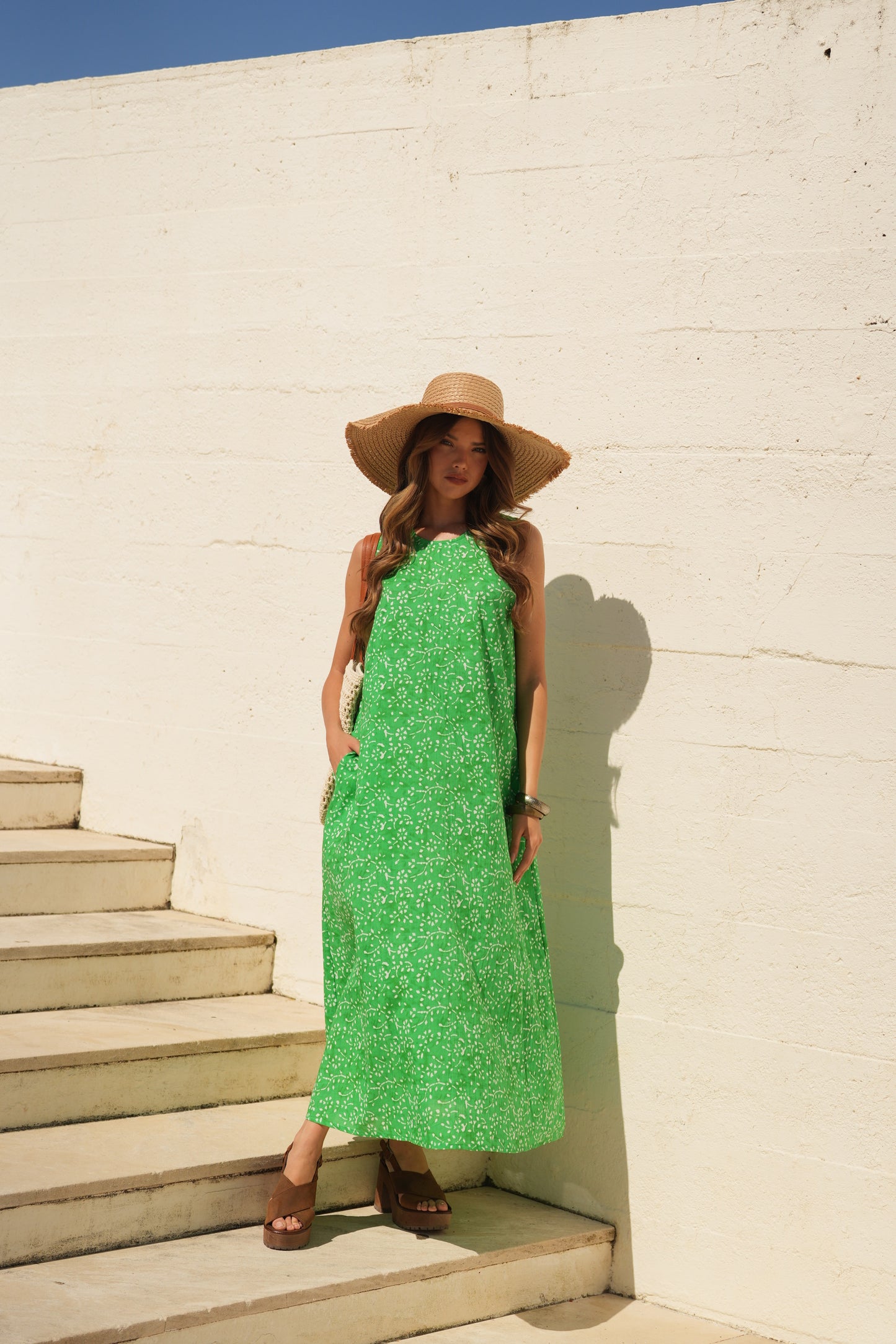 Vestido largo estampado