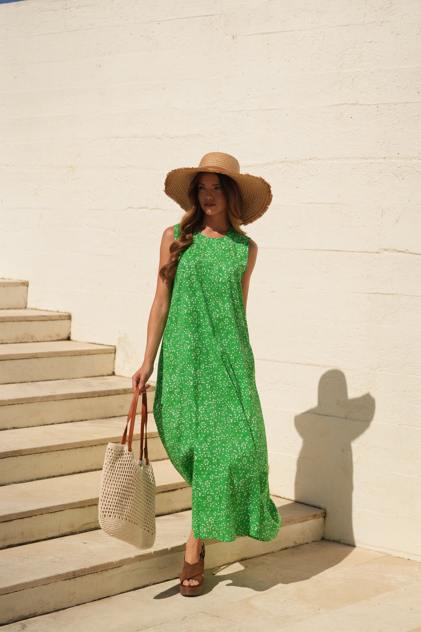 Vestido largo estampado
