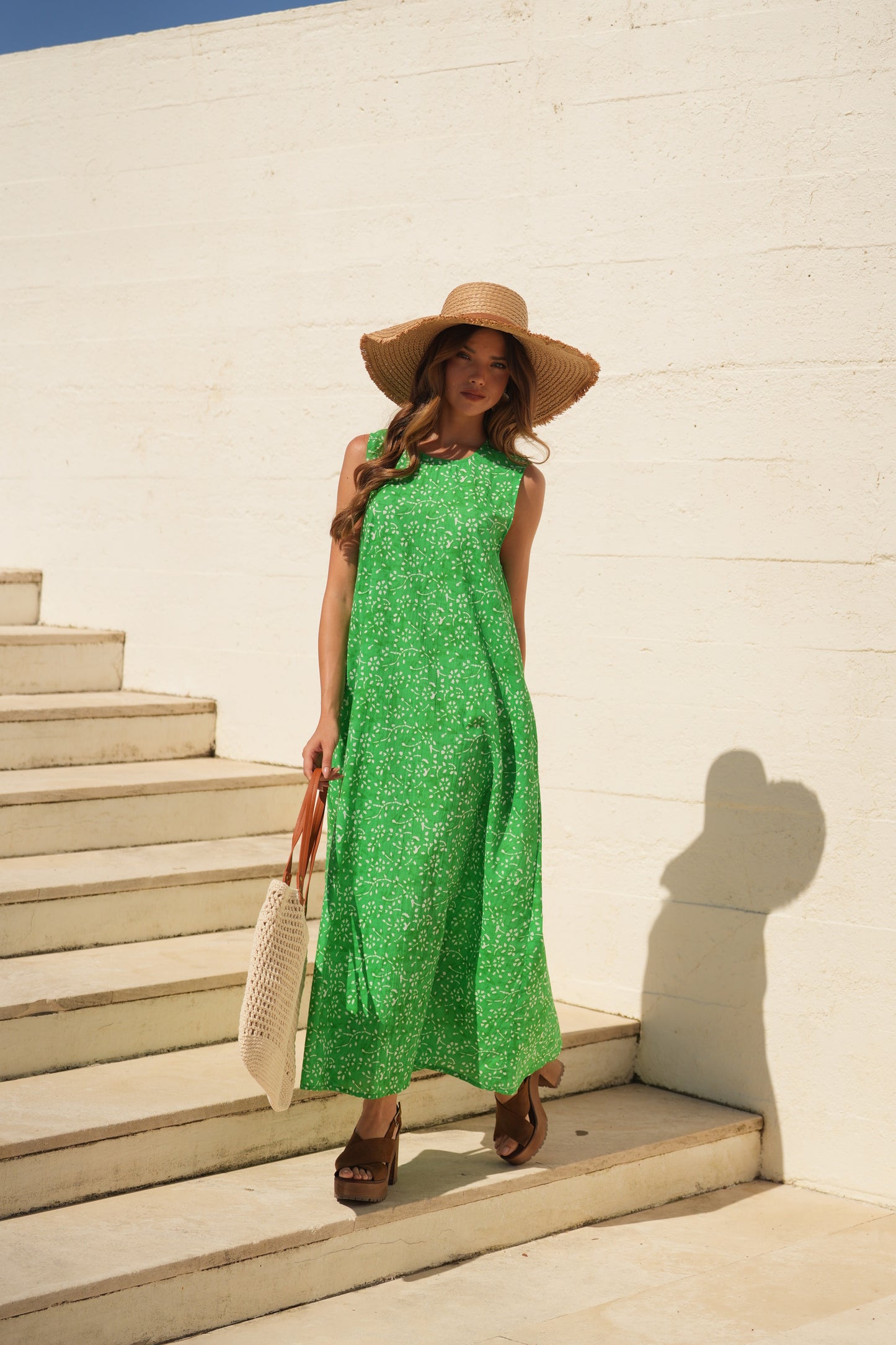 Vestido largo estampado