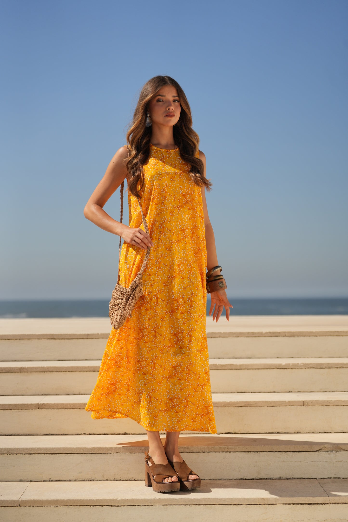 Vestido largo estampado