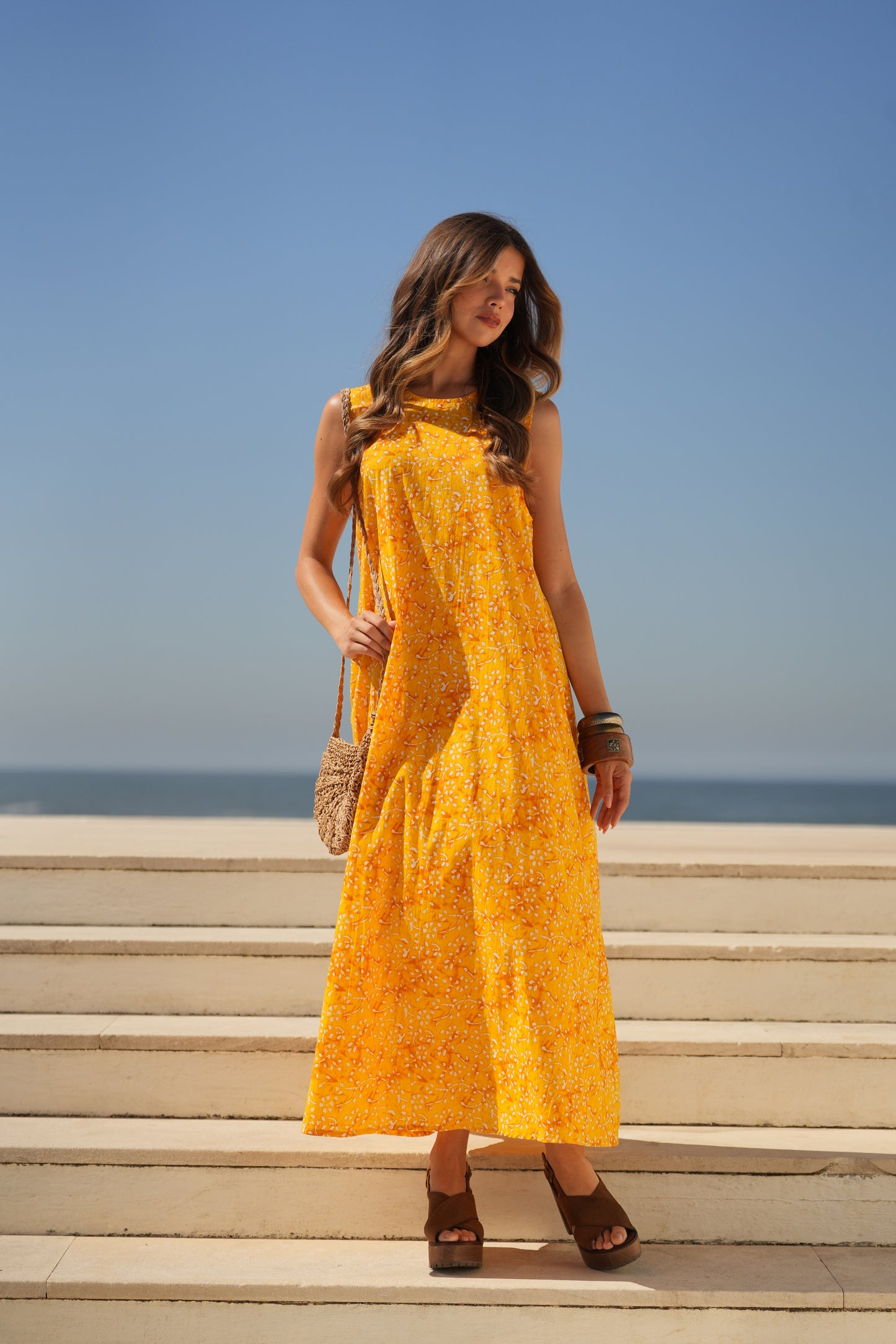 Vestido largo estampado