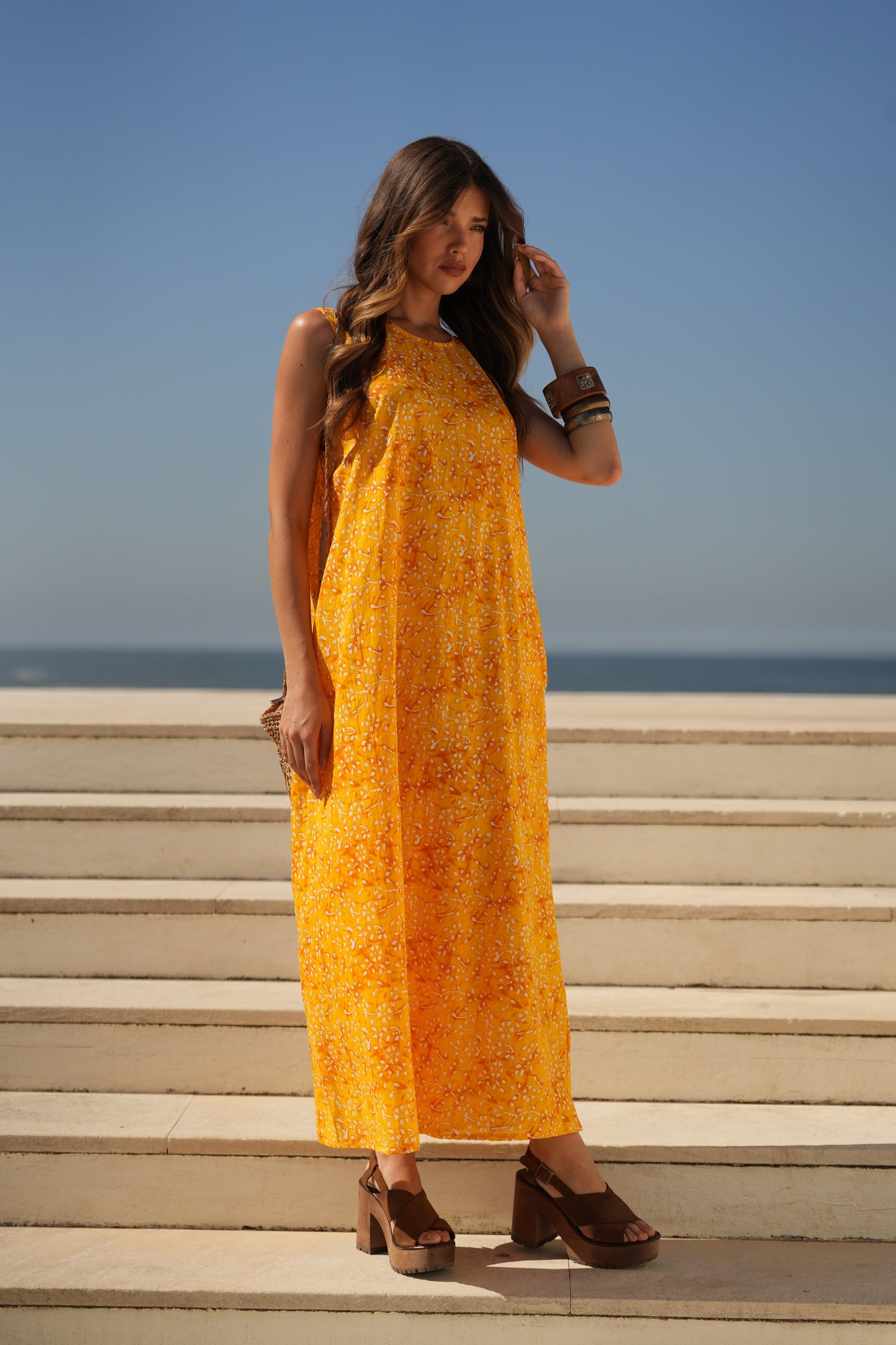 Vestido largo estampado