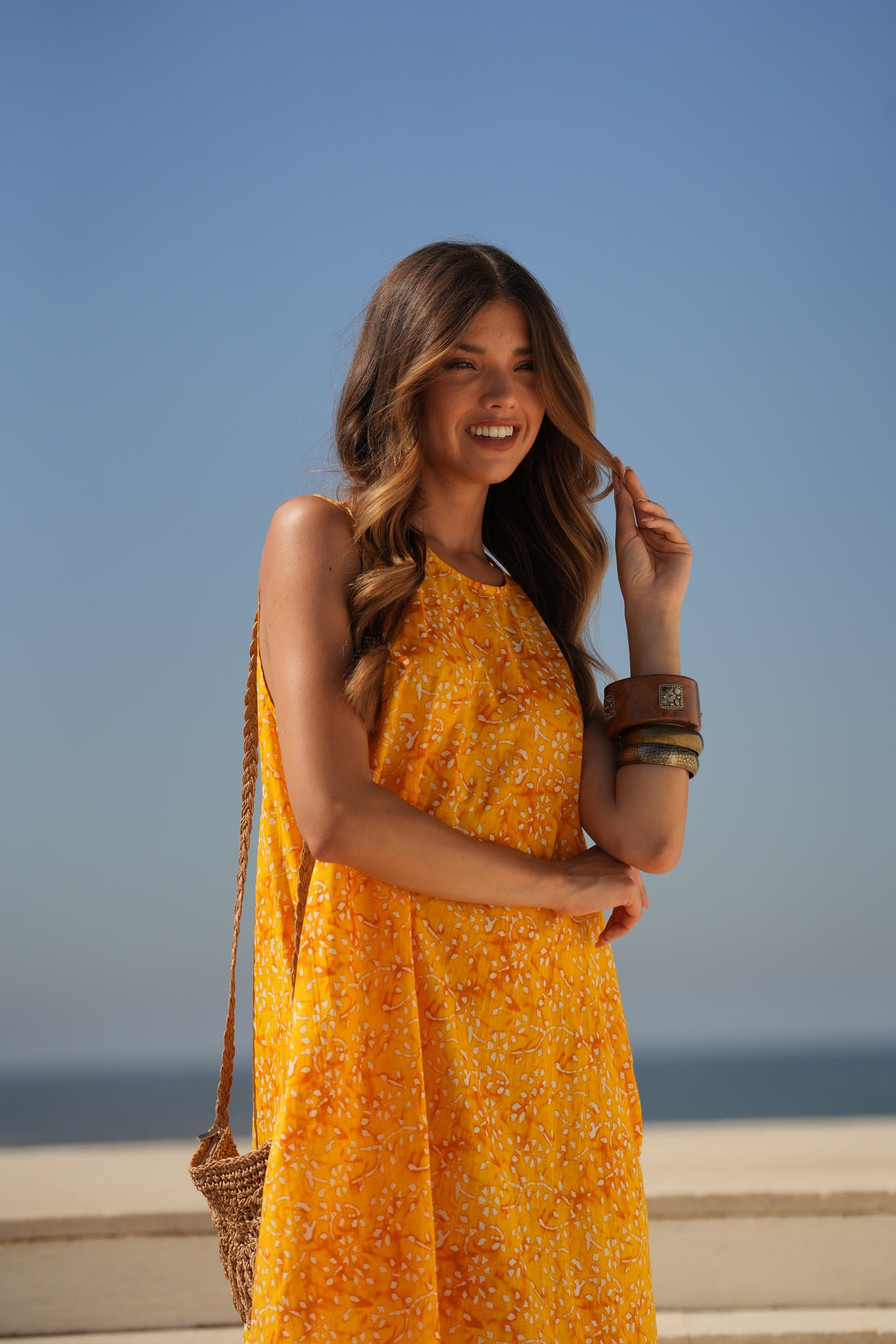 Vestido largo estampado