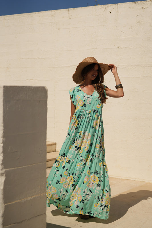 Vestido largo estampado