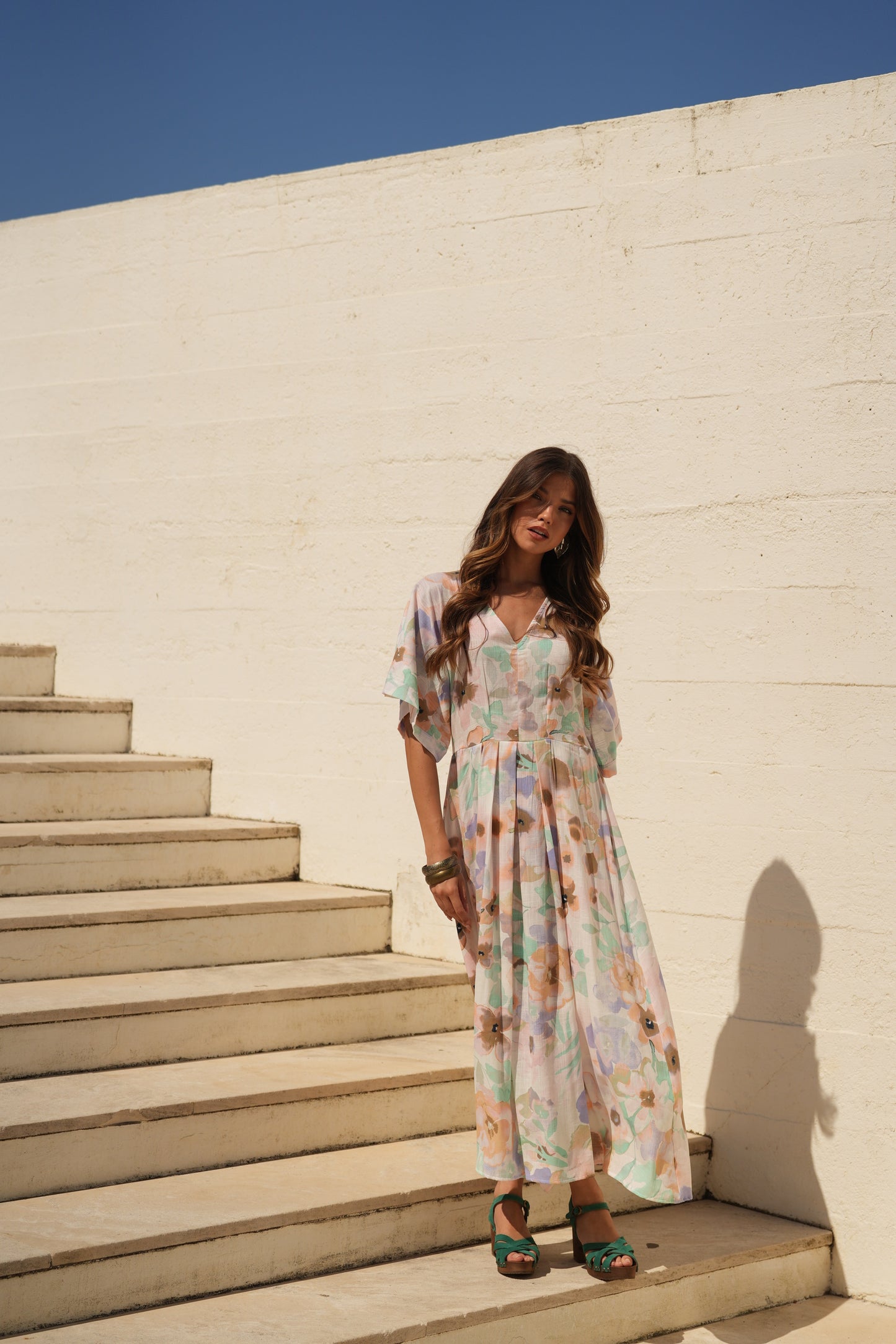 Vestido largo estampado