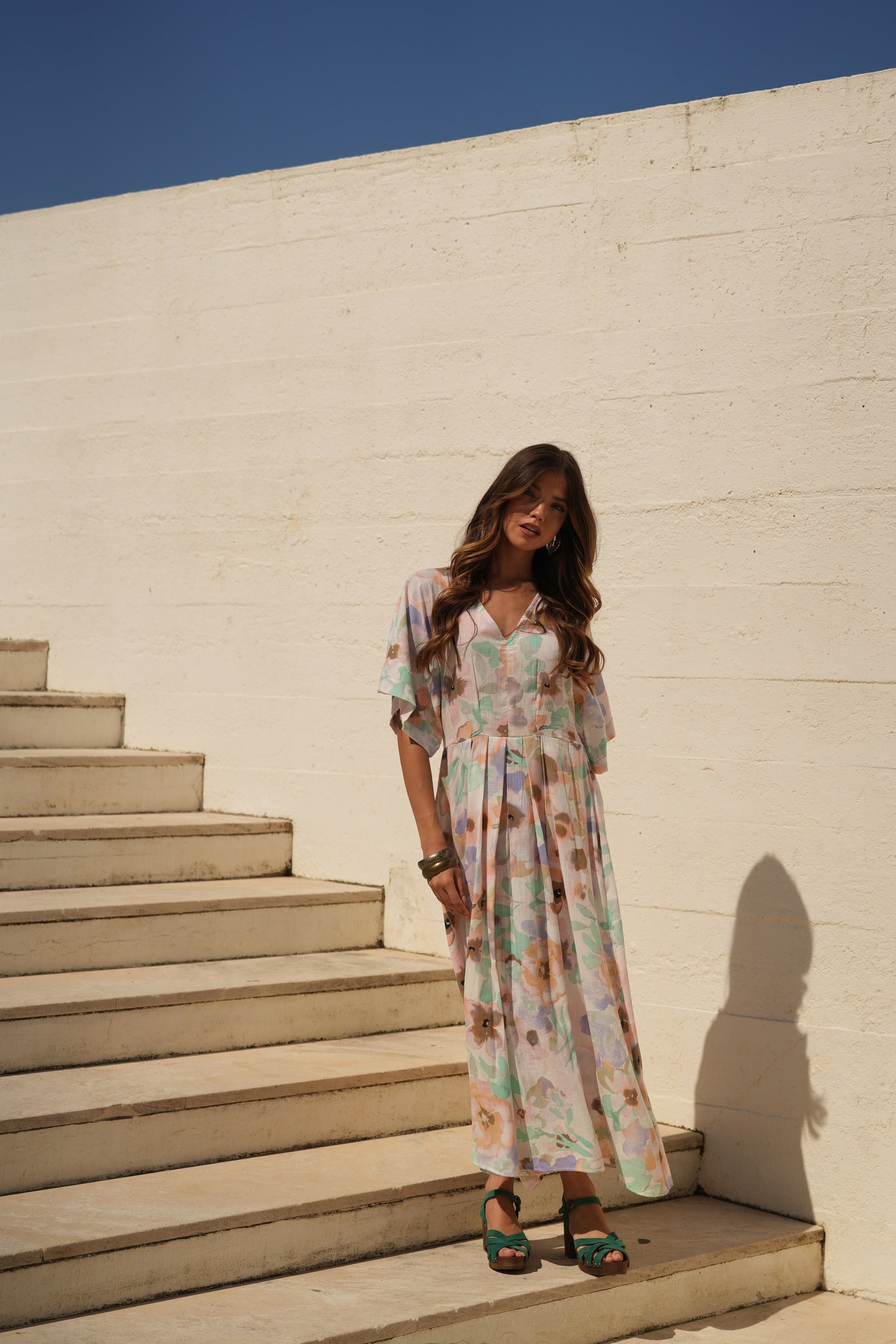 Vestido largo estampado