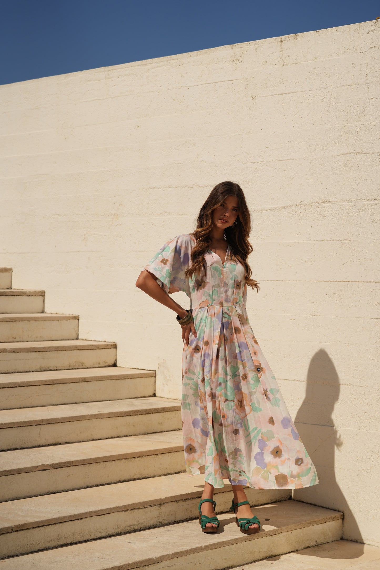 Vestido largo estampado