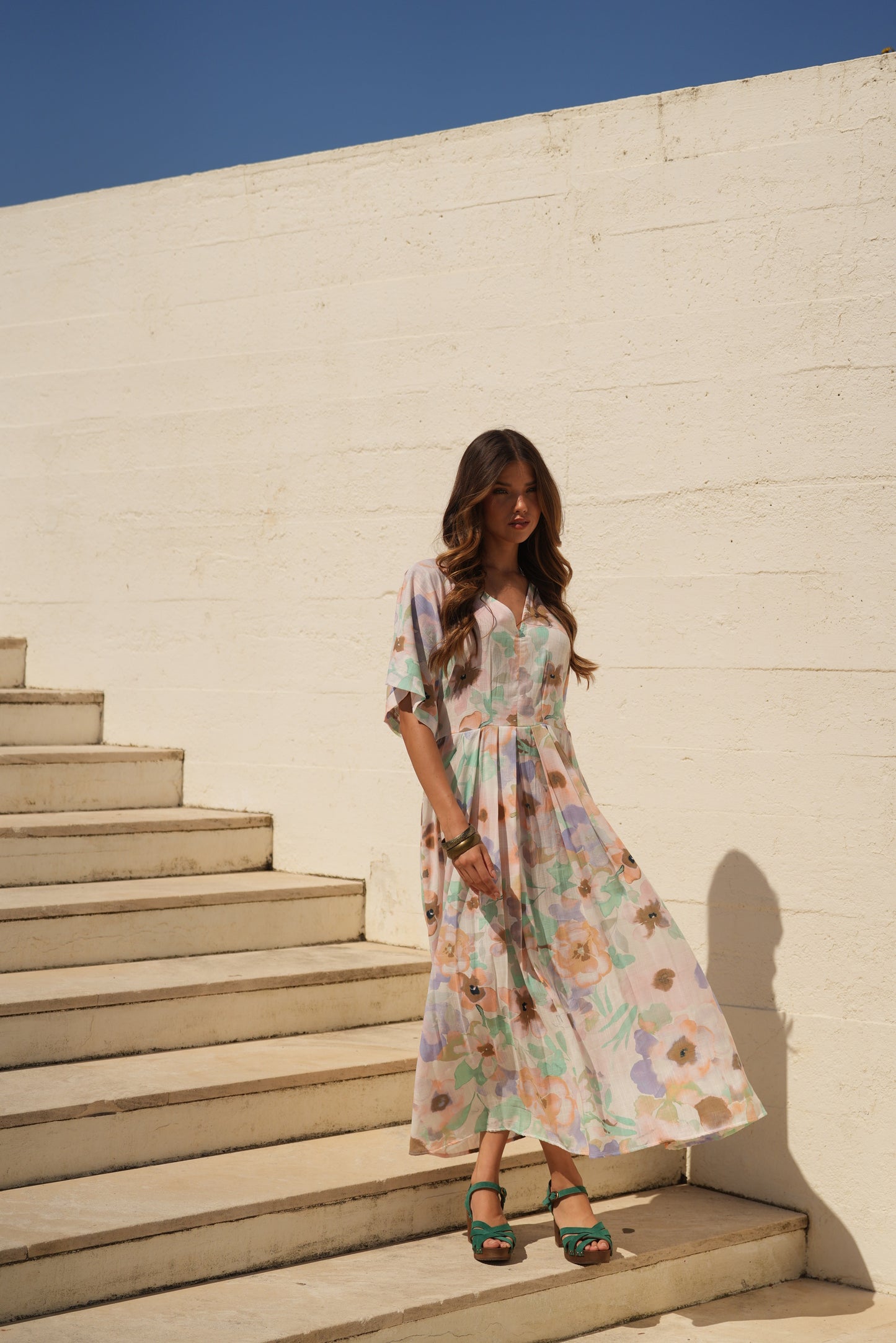 Vestido largo estampado