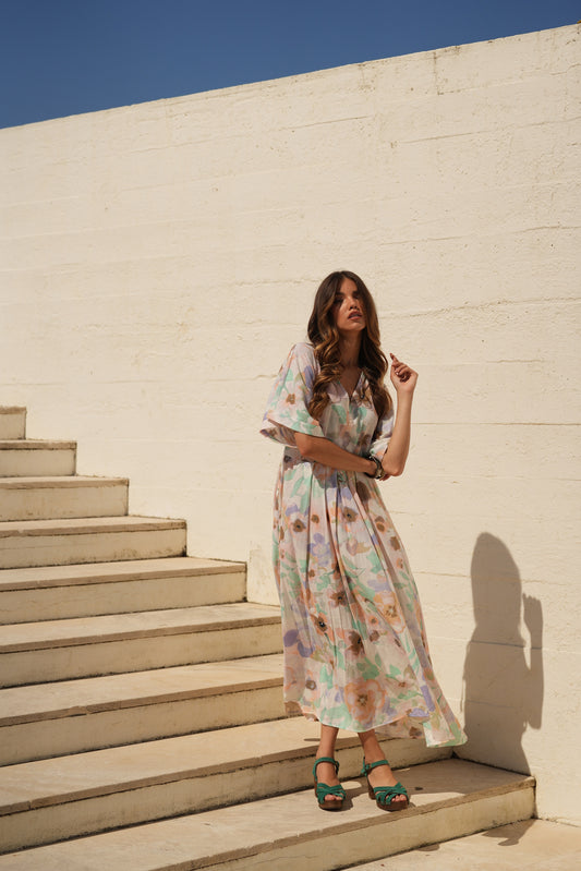 Vestido largo estampado