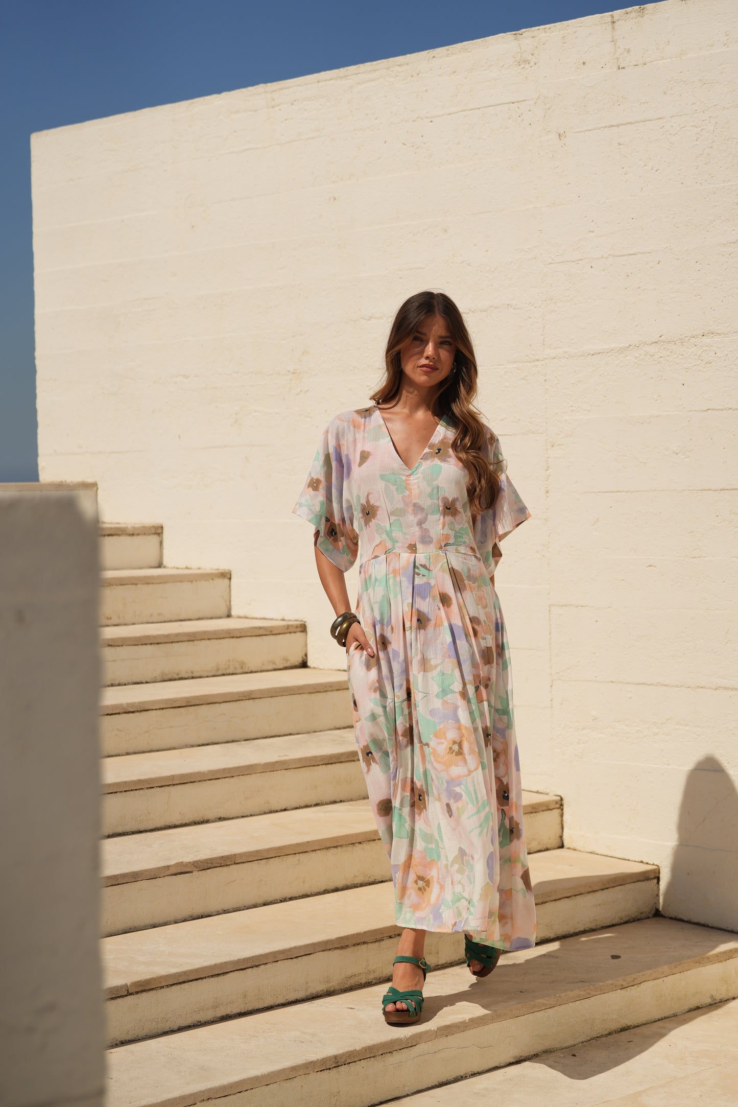 Vestido largo estampado