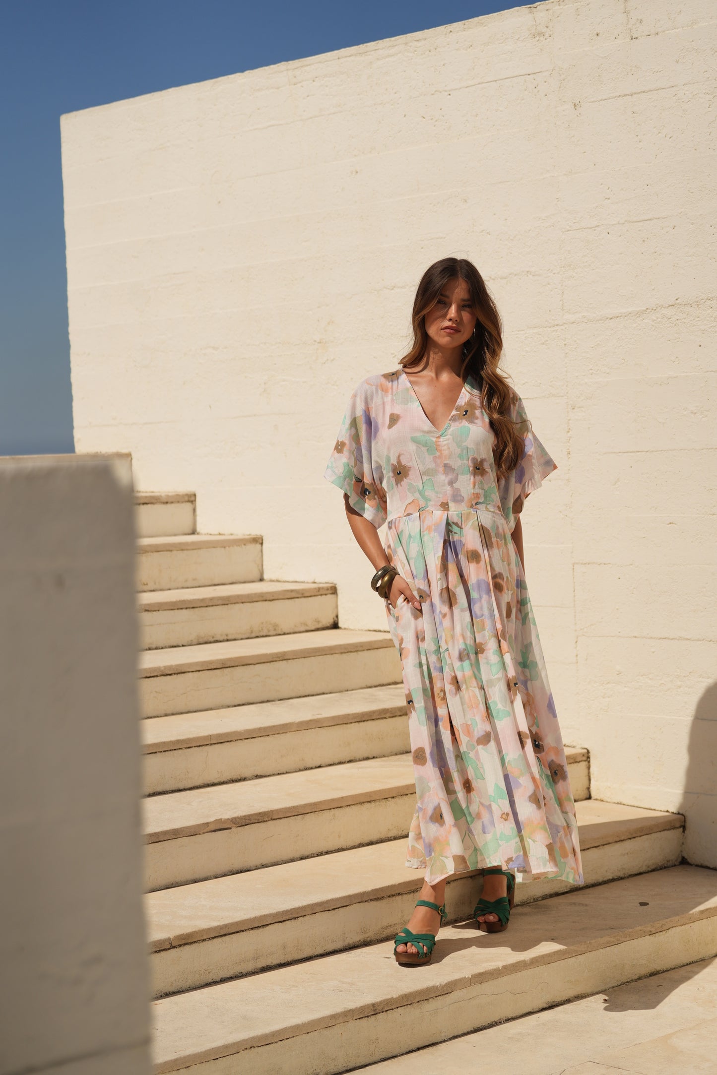 Vestido largo estampado
