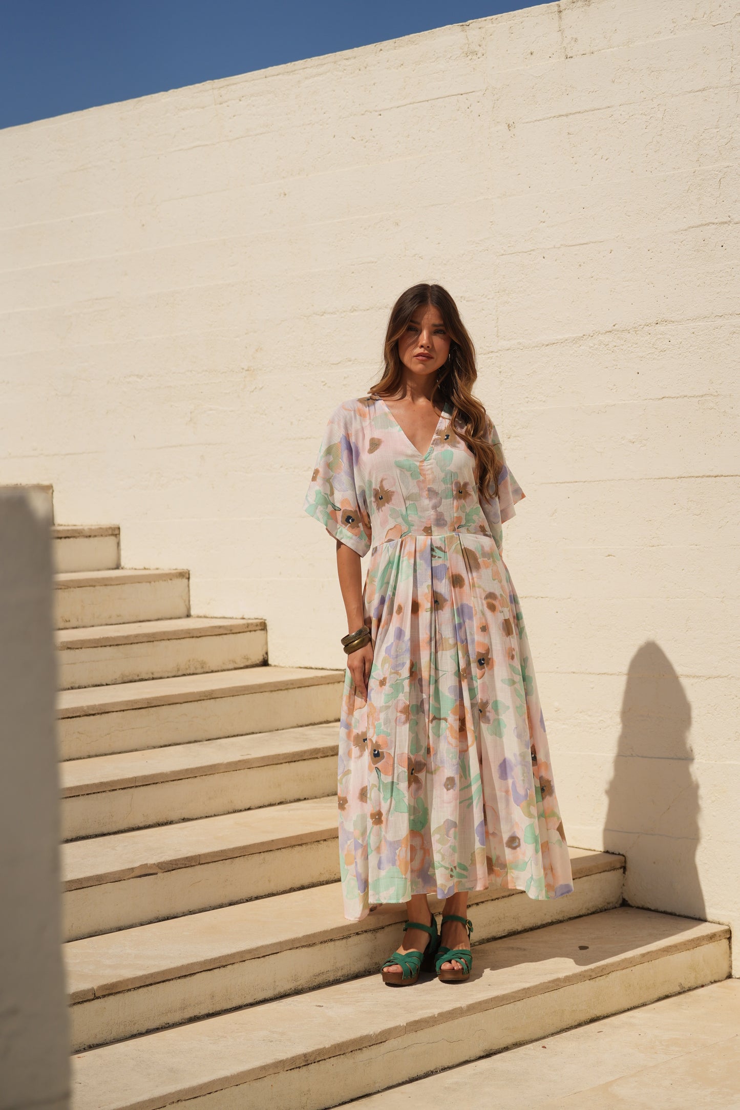 Vestido largo estampado