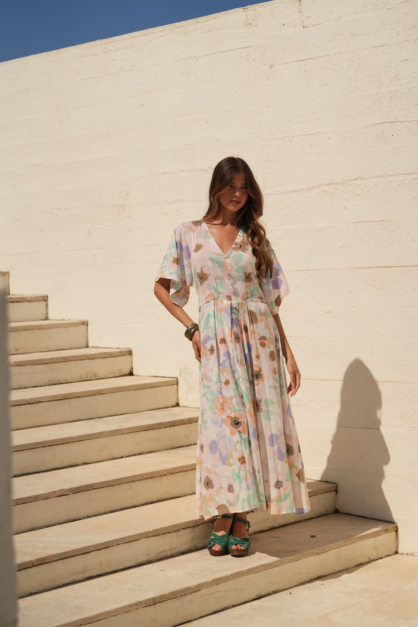 Vestido largo estampado