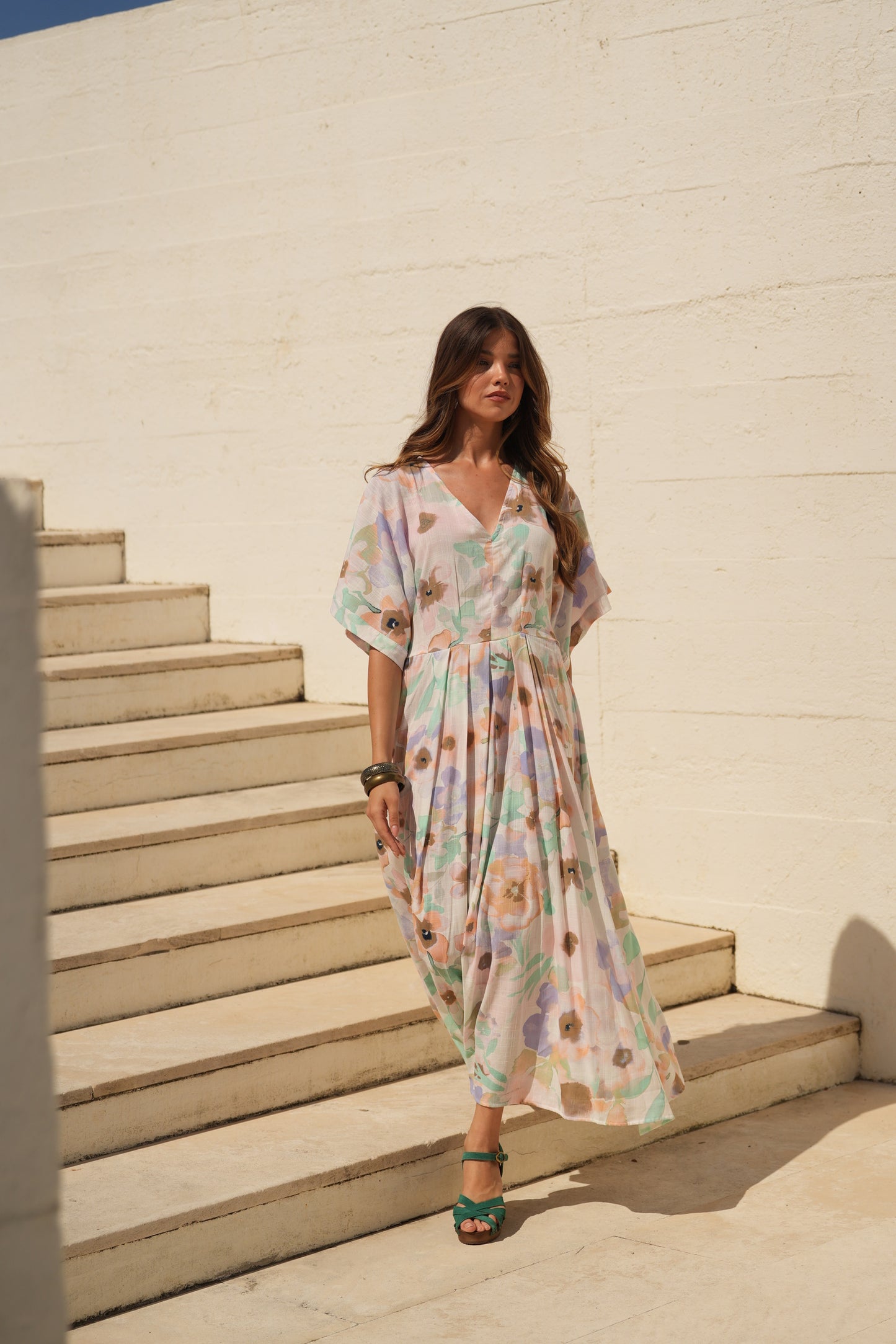 Vestido largo estampado