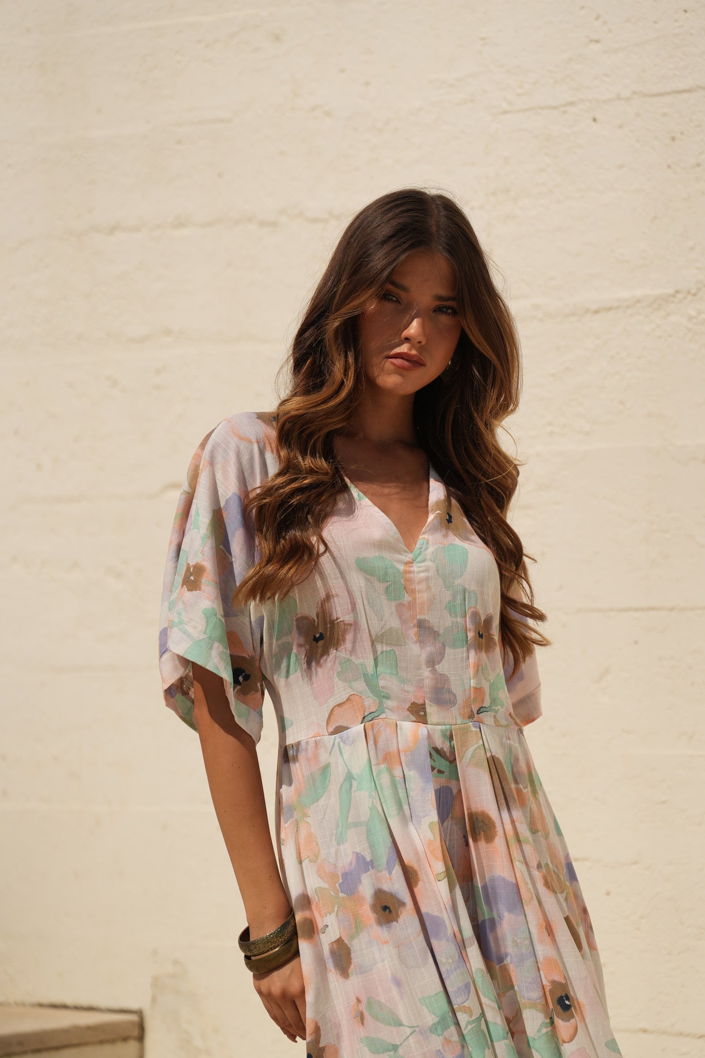Vestido largo estampado