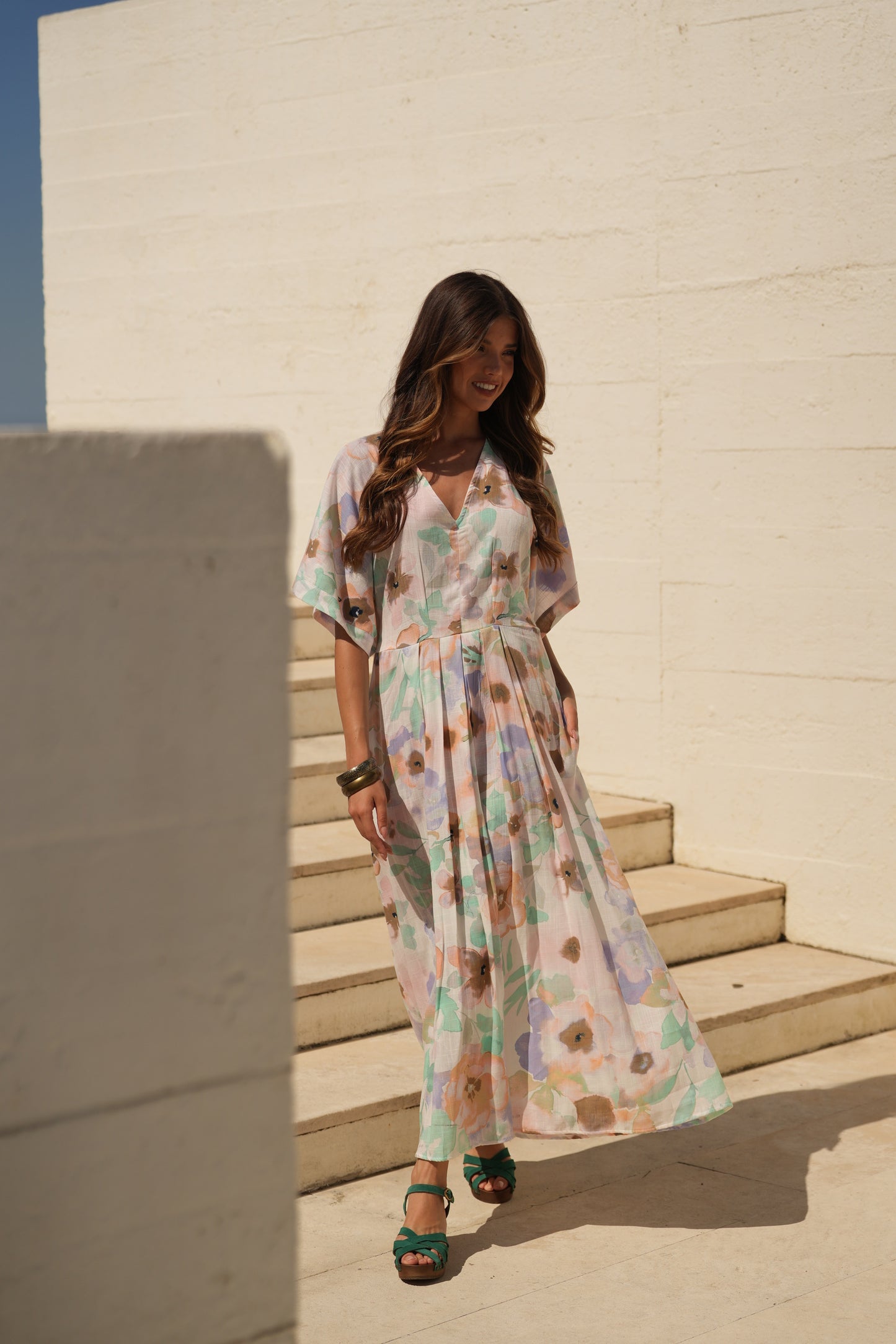 Vestido largo estampado