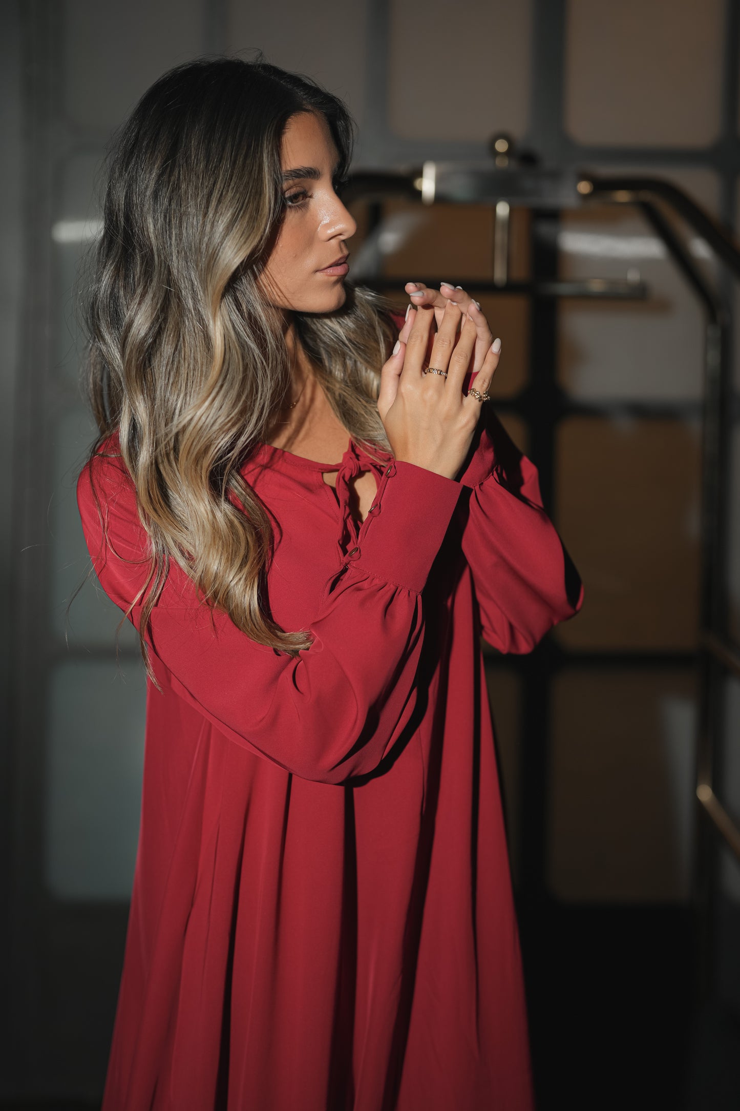 vestido largo rojo