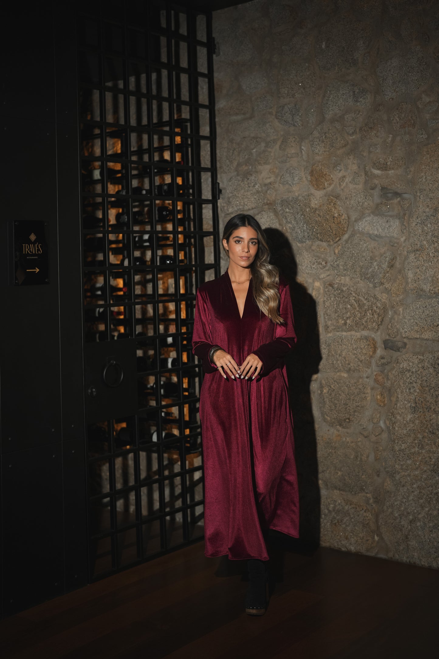 Vestido largo de terciopelo