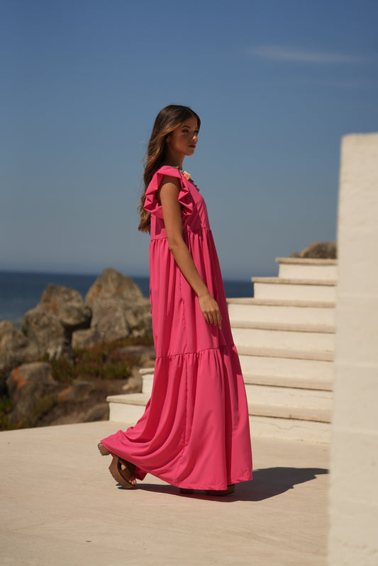 Vestido largo rosa