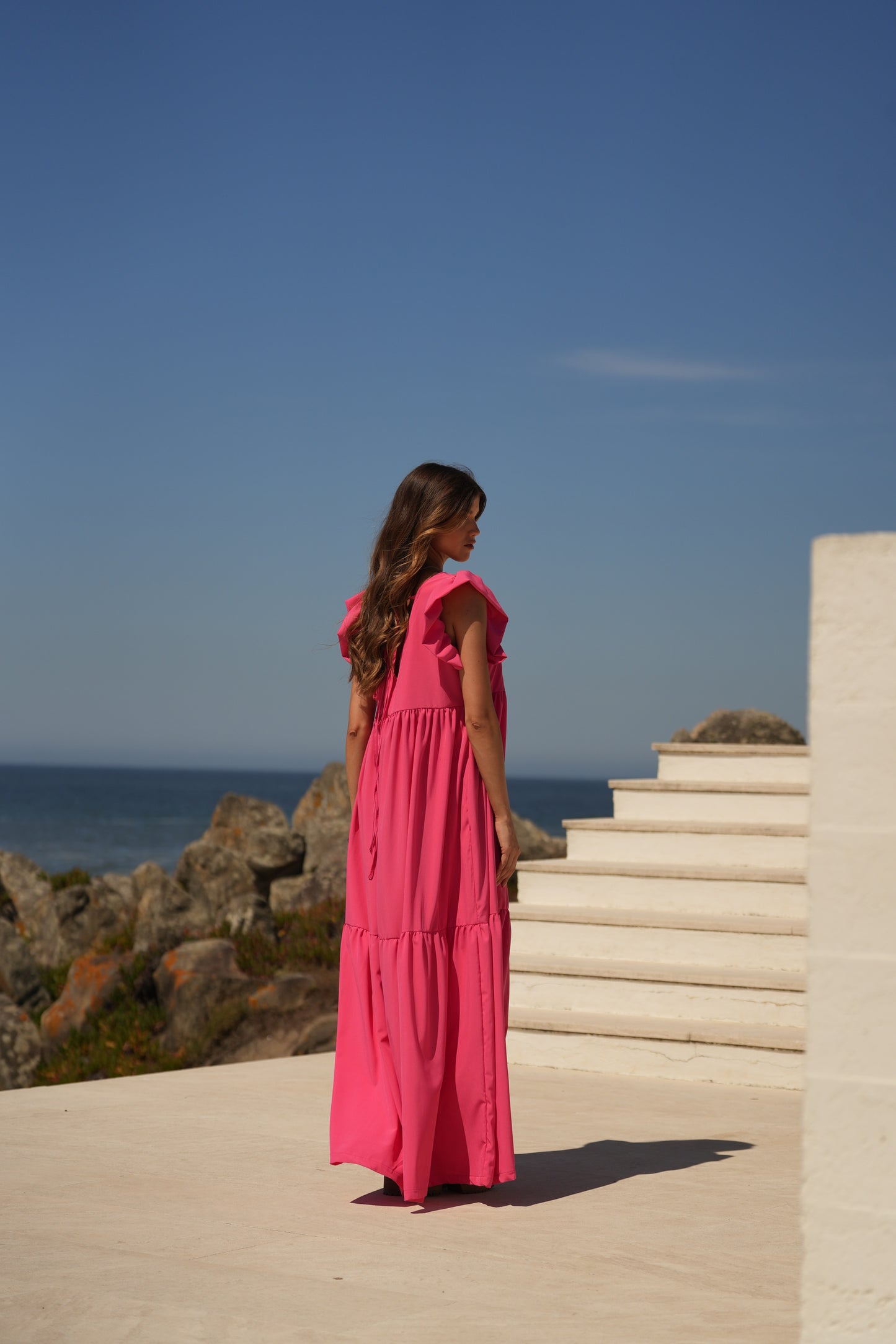 Vestido largo rosa