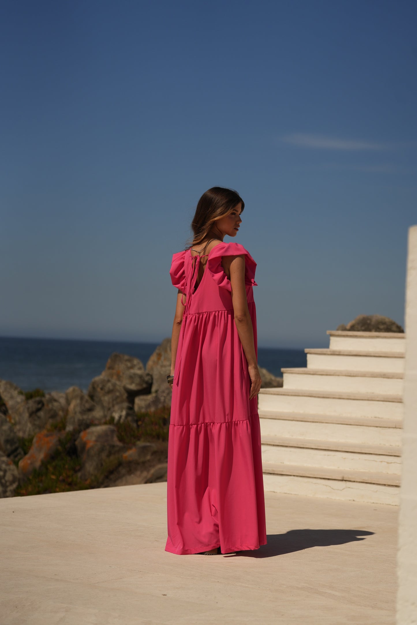 Vestido largo rosa