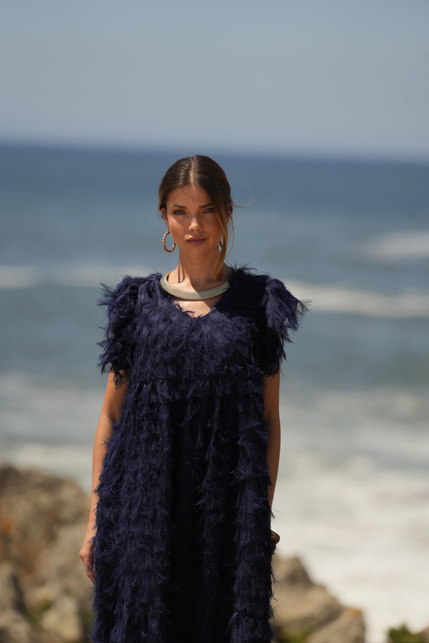 ¡Edición limitada! Vestido largo de ceremonia azul marino