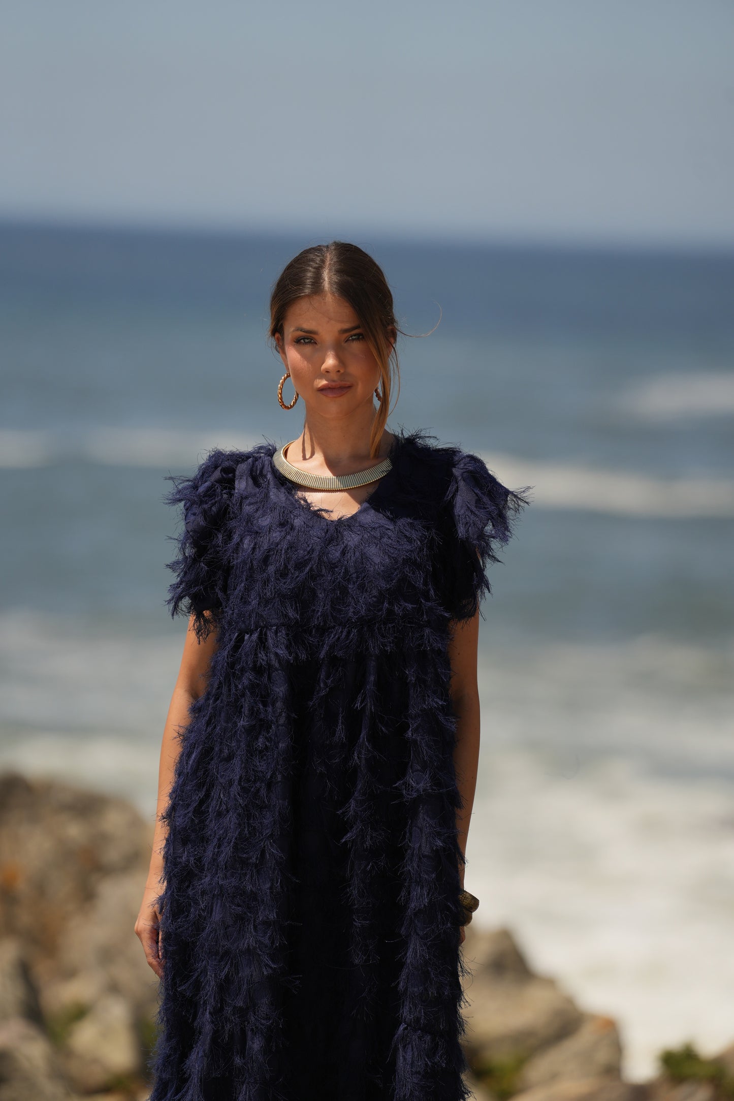 ¡Edición limitada! Vestido largo de ceremonia azul marino
