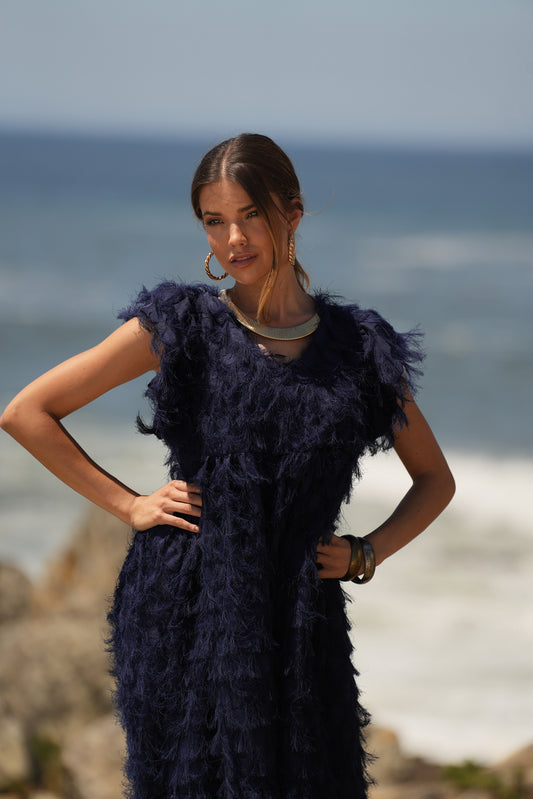 ¡Edición limitada! Vestido largo de ceremonia azul marino
