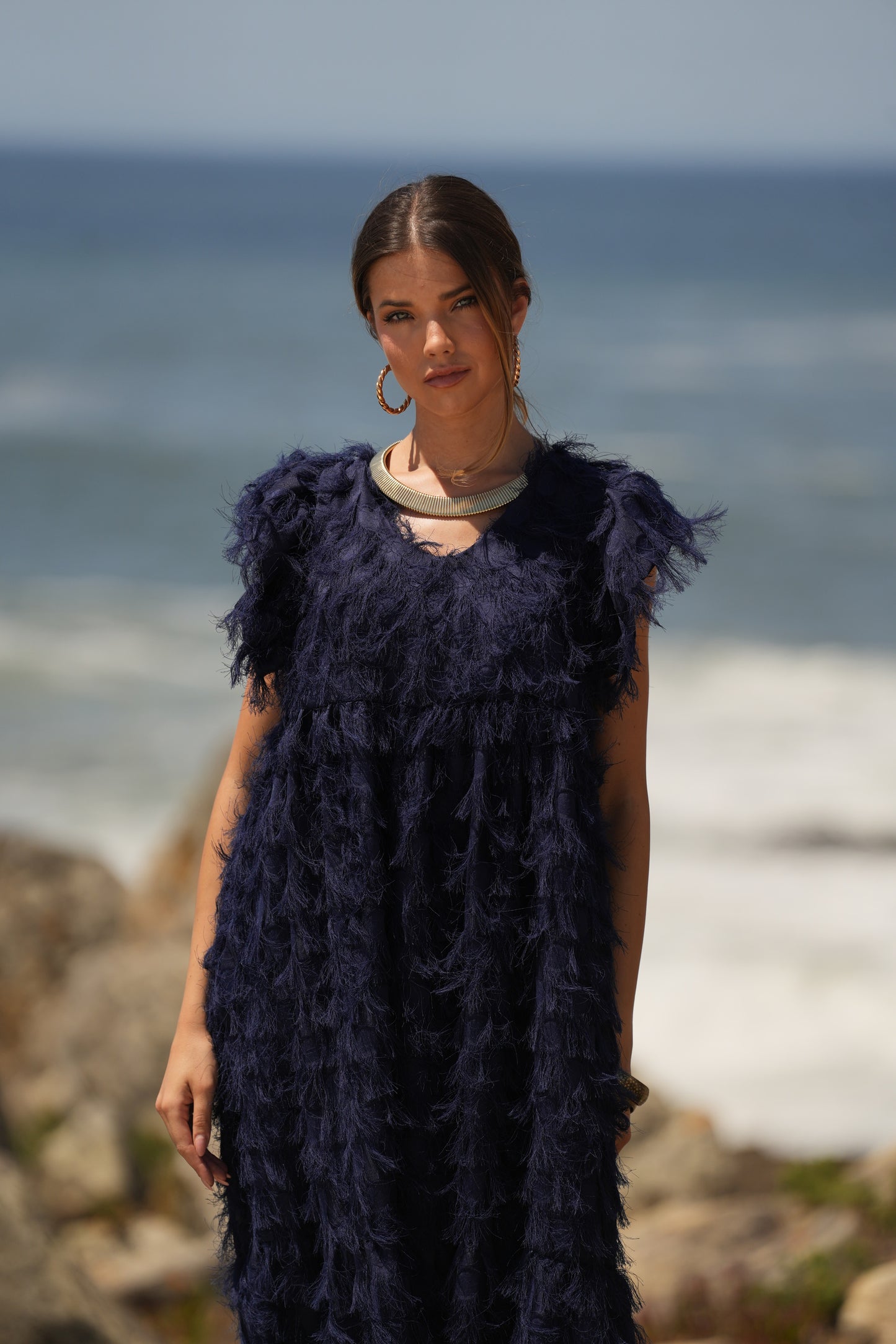 ¡Edición limitada! Vestido largo de ceremonia azul marino
